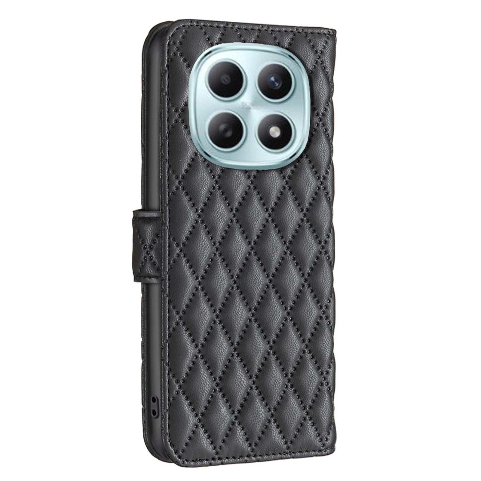 Binfen Xiaomi Redmi Note 15 5G Diamond Lattice Wallet Flip Leather Black-Θήκη Βιβλίο