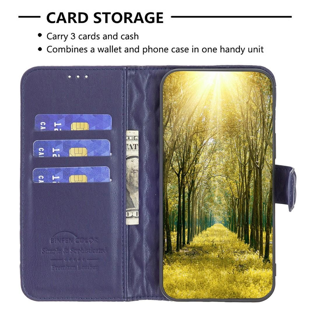 Binfen Xiaomi Redmi Note 15 Pro 4G Diamond Lattice Wallet Flip Leather Blue-Θήκη Βιβλίο