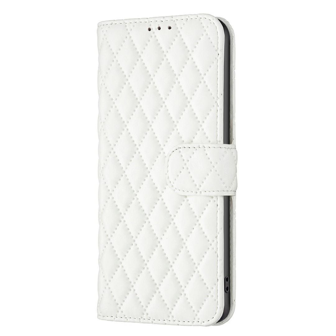 Binfen Xiaomi Redmi Note 15 Pro 4G Diamond Lattice Wallet Flip Leather White-Θήκη Βιβλίο