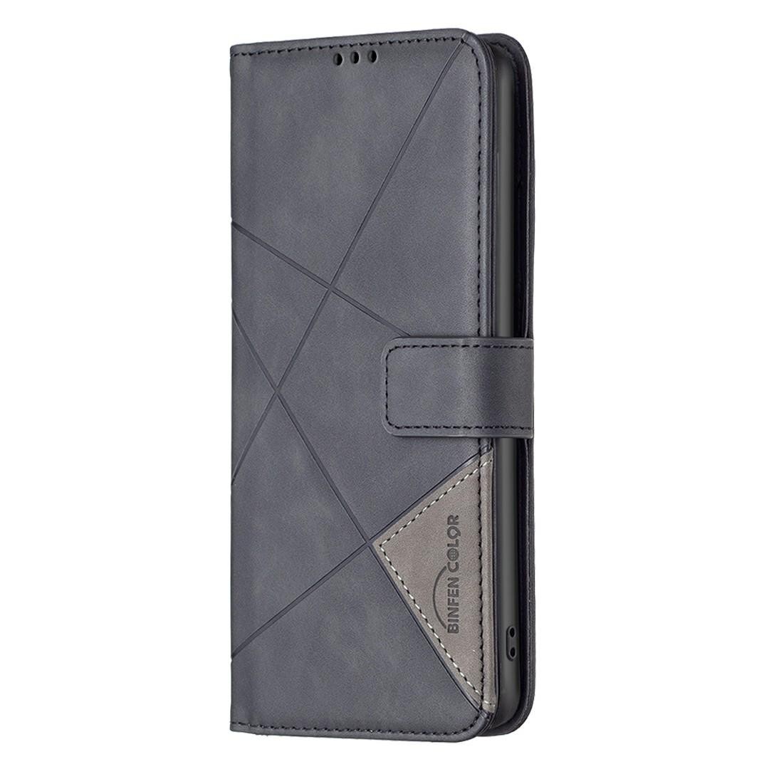 Binfen Xiaomi Redmi Note 15 Pro 4G Magnetic Buckle Rhombus Texture Leather Black-Θήκη Βιβλίο