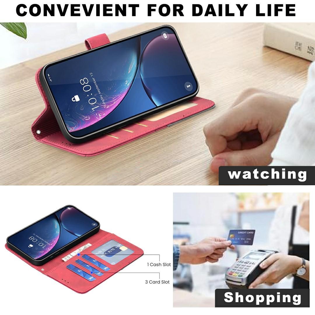 Binfen Xiaomi Redmi Note 15 Pro 4G Magnetic Buckle Rhombus Texture Leather Red-Θήκη Βιβλίο