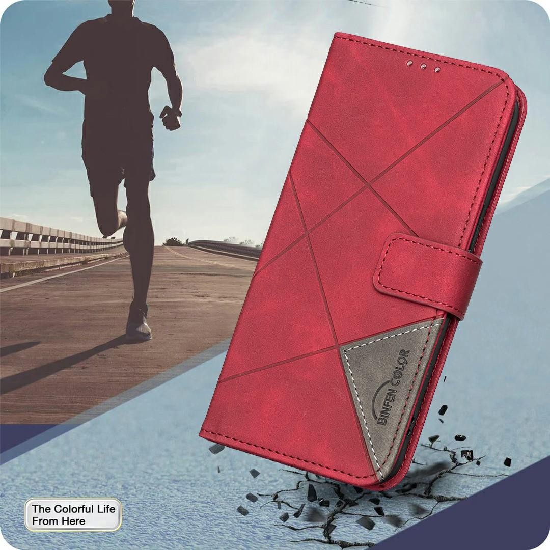 Binfen Xiaomi Redmi Note 15 Pro 4G Magnetic Buckle Rhombus Texture Leather Red-Θήκη Βιβλίο