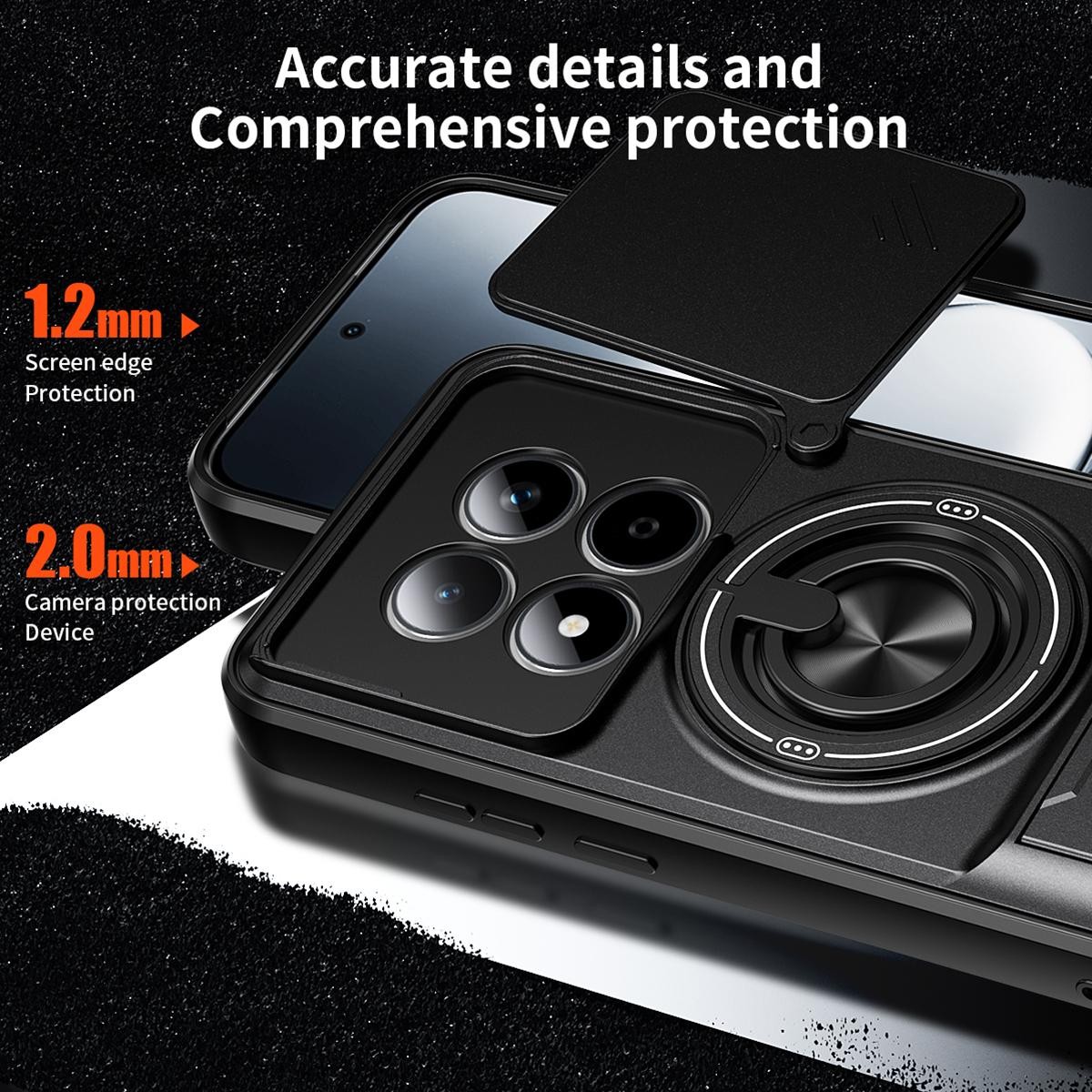 Xiaomi Redmi Note 15 Pro 4G Lens Sliding Window Multifunctional Magnetic Shockproof Black-Θήκη Σκληρή