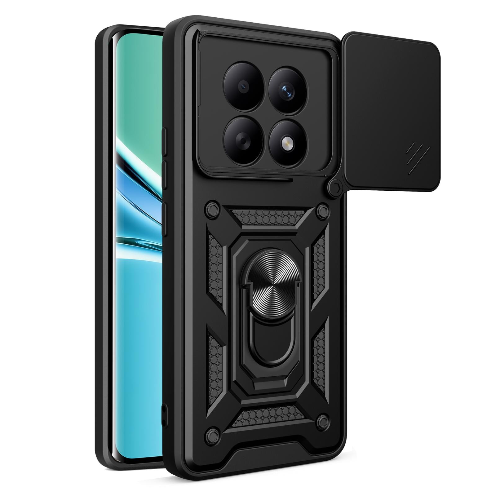Xiaomi Redmi Note 15 5G / 4G Sliding Camera Cover Design TPU+PC Black-Θήκη Σκληρή