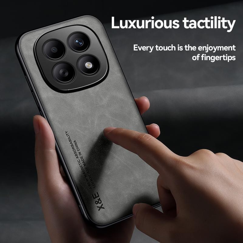 Xiaomi Redmi Note 15 Pro+ 5G / Poco M8 Pro 5G Skin Feel Magnetic Leather Back Dark Grey-Θήκη Σκληρή