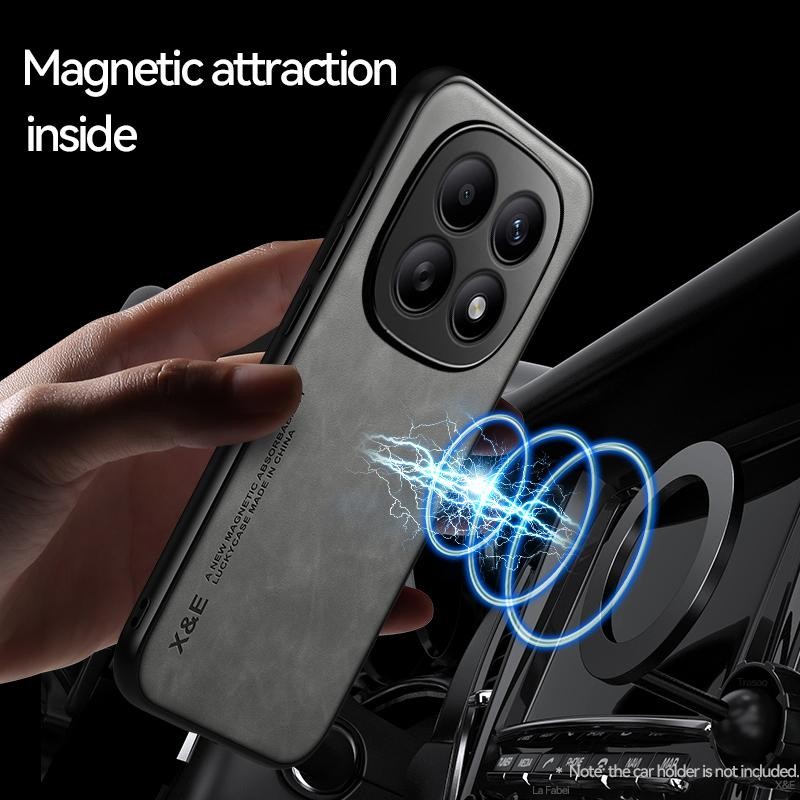 Xiaomi Redmi Note 15 Pro+ 5G / Poco M8 Pro 5G Skin Feel Magnetic Leather Back Dark Grey-Θήκη Σκληρή