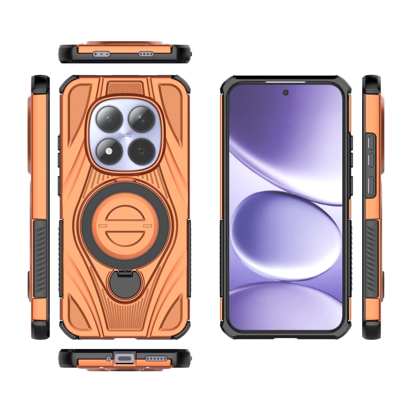 Xiaomi Redmi Note 15 Pro 5G Star Ring Metallic Pivot Bracket Magnetic Orange-Θήκη Σκληρή
