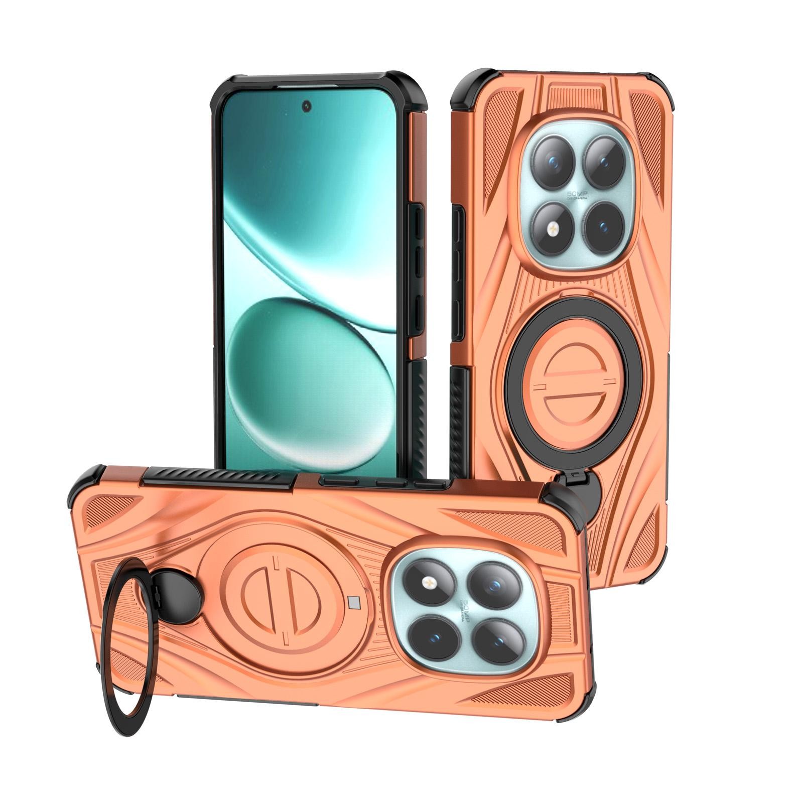 Xiaomi Redmi Note 15 Pro+ 5G Star Ring Metallic Pivot Bracket Magnetic Orange-Θήκη Σκληρή