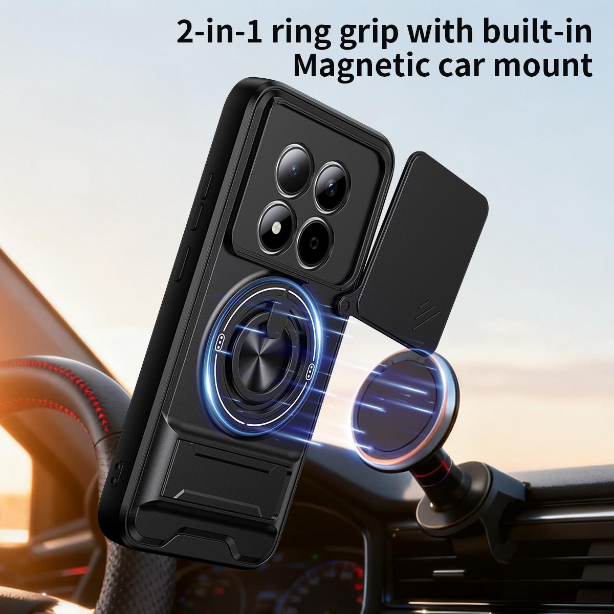 Xiaomi Redmi Note 15 Pro 4G Lens Sliding Window Multifunctional Magnetic Shockproof Orange-Θήκη Σκληρή