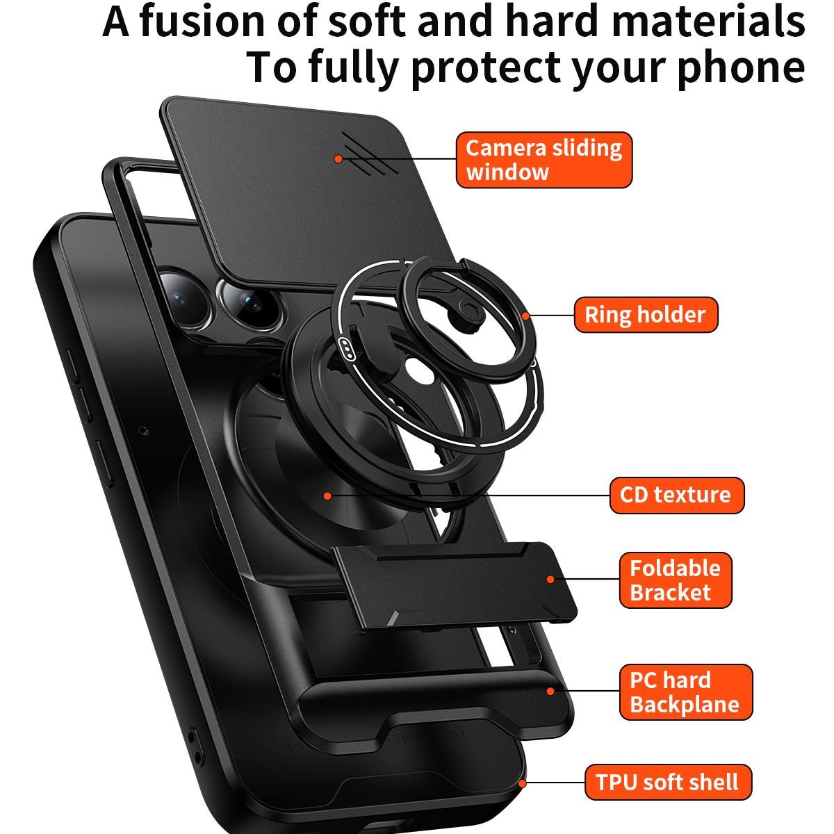 Xiaomi Redmi Note 15 Pro 4G Lens Sliding Window Multifunctional Magnetic Shockproof Titanium Gray-Θήκη Σκληρή