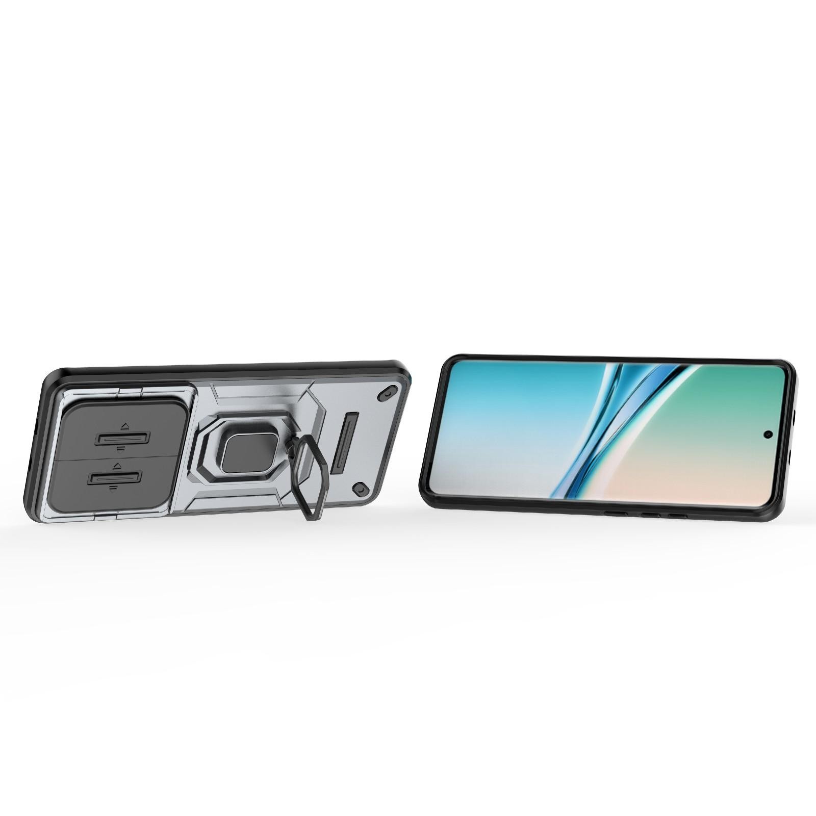 Xiaomi Redmi Note 15 5G Sliding Camshield TPU + PC Shockproof with Holder Grey-Θήκη Σκληρή
