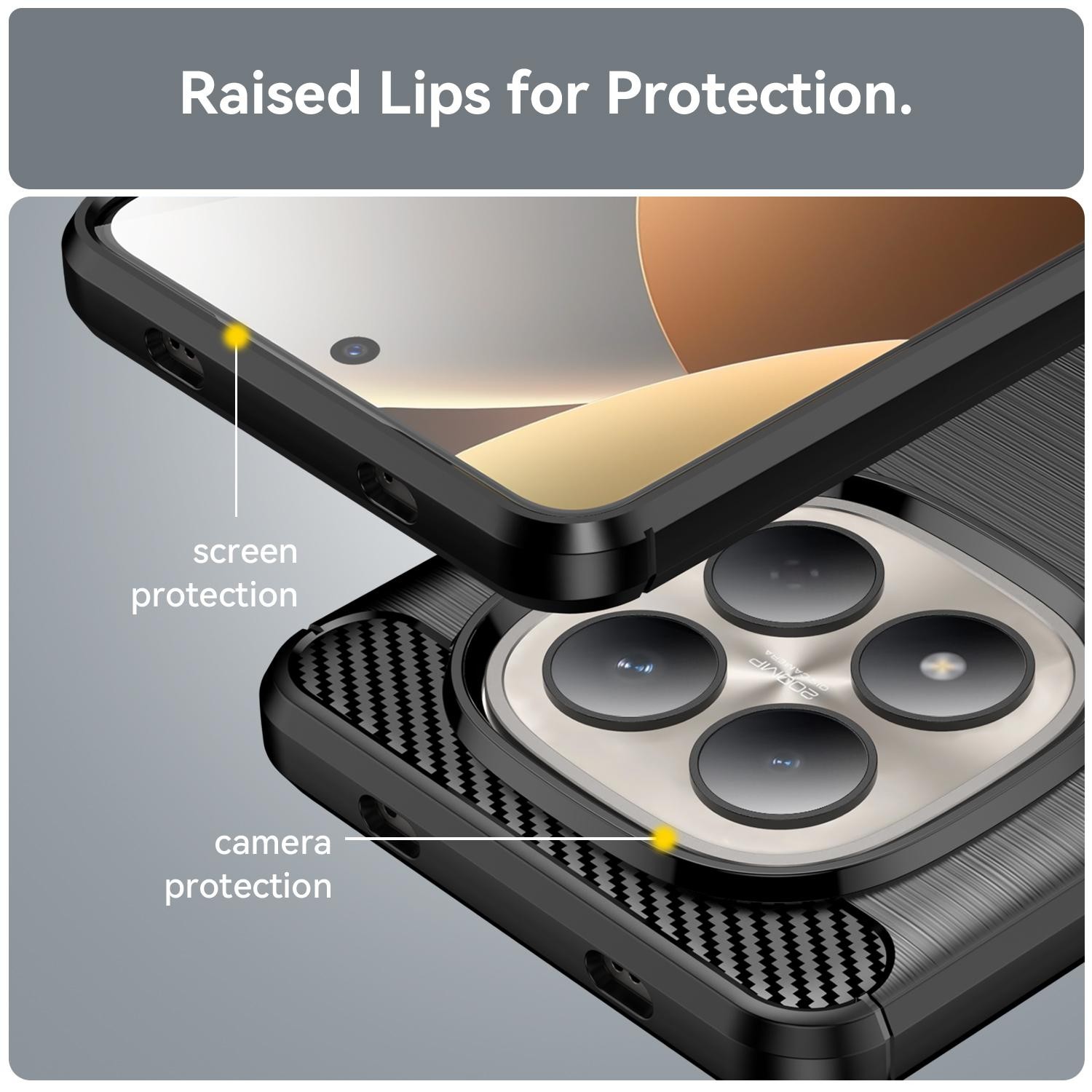 Xiaomi Redmi Note 15 Pro 4G Carbon Fiber Brushed Texture TPU Black-Θήκη Σιλικόνης