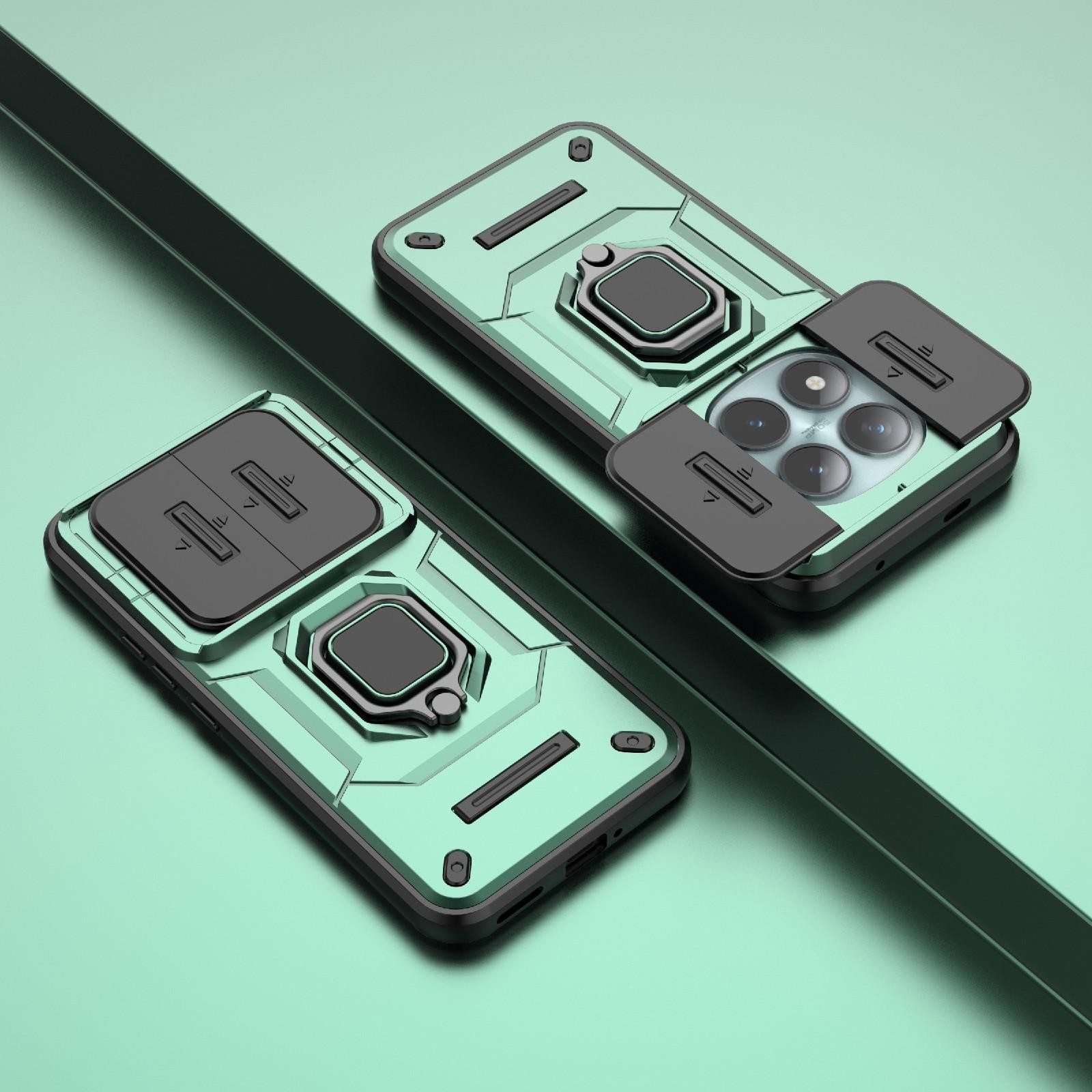Xiaomi Redmi Note 15 Pro+ 5G Sliding Camshield TPU + PC Shockproof with Holder Green-Θήκη Σκληρή