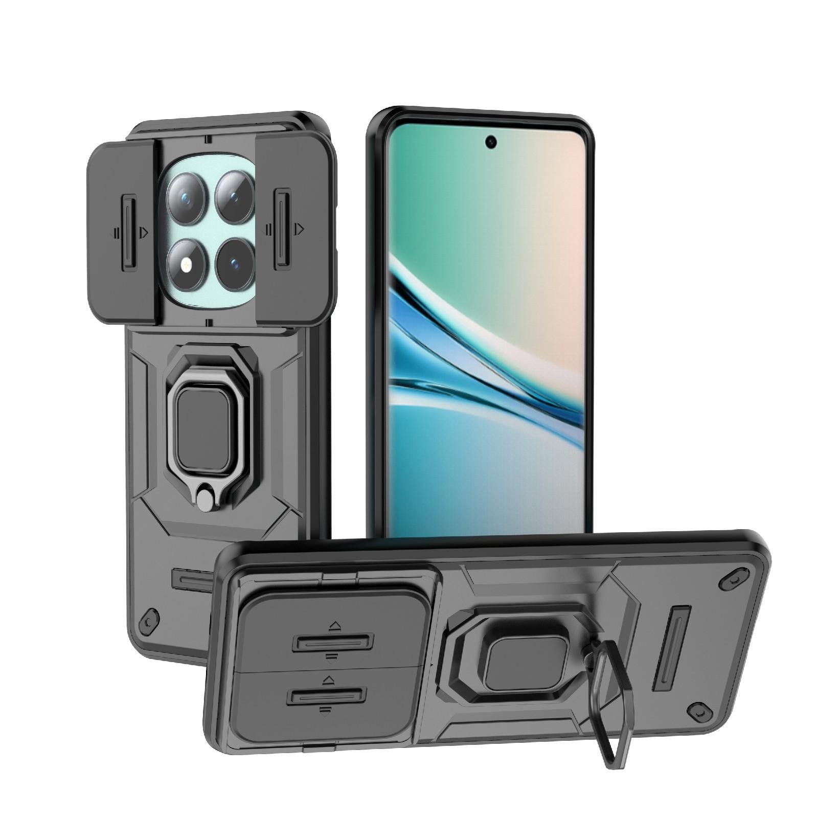 Xiaomi Redmi Note 15 5G Sliding Camshield TPU + PC Shockproof with Holder Black-Θήκη Σκληρή