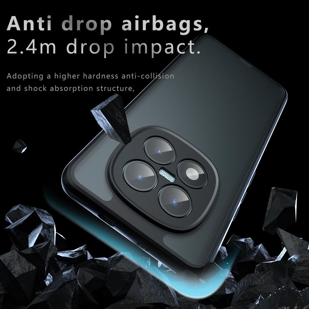 Xiaomi Redmi Note 15 5G Armor Precise Hole PC Hybrid TPU rosted Black-Θήκη Σιλικόνης