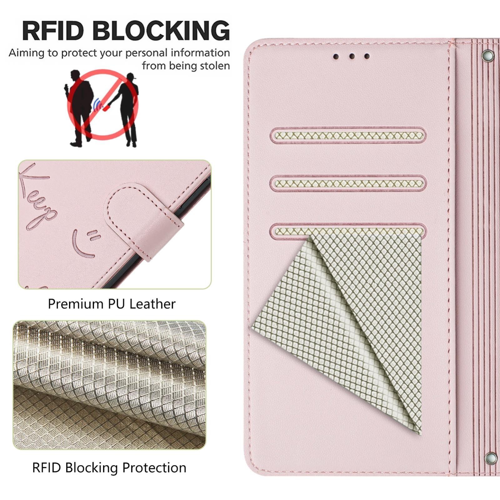 Xiaomi Redmi Note 15 Pro+ 5G Smile Embossing RFID Leather Pink-Θήκη Βιβλίο