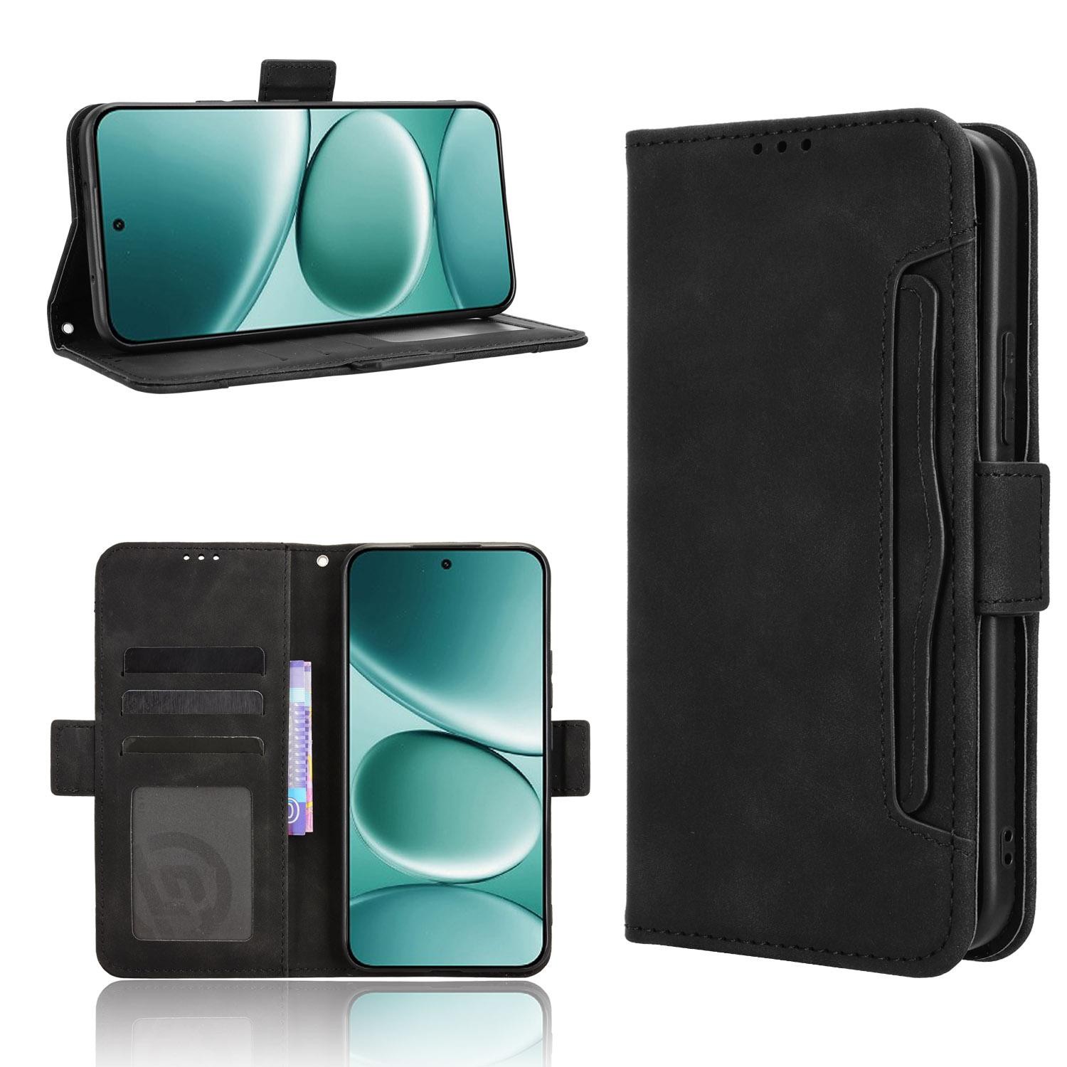 Xiaomi Redmi Note 15 Pro+ 5G /Poco M8 Pro 5G Skin Feel Calf Texture Card Slots Leather Black-Θήκη Βιβλίο