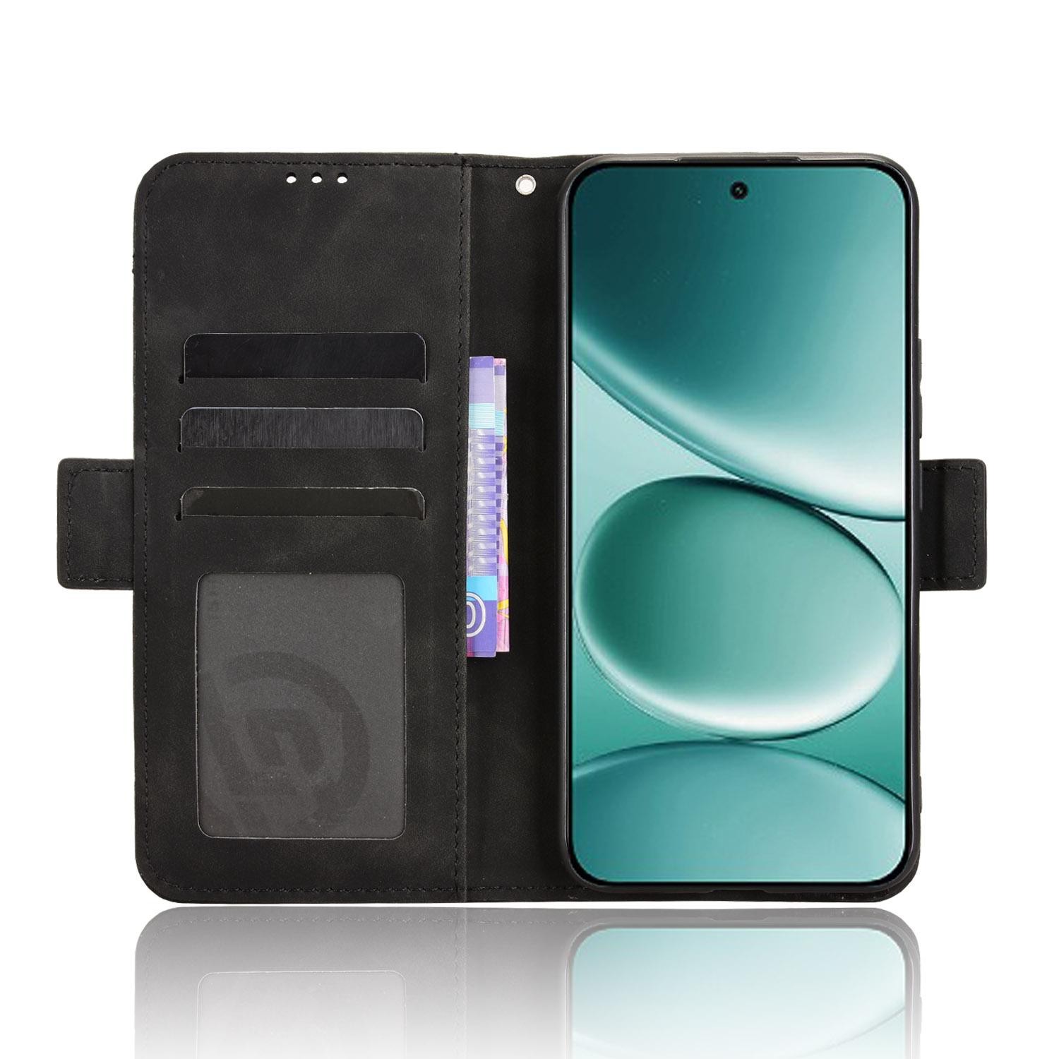 Xiaomi Redmi Note 15 Pro+ 5G /Poco M8 Pro 5G Skin Feel Calf Texture Card Slots Leather Black-Θήκη Βιβλίο