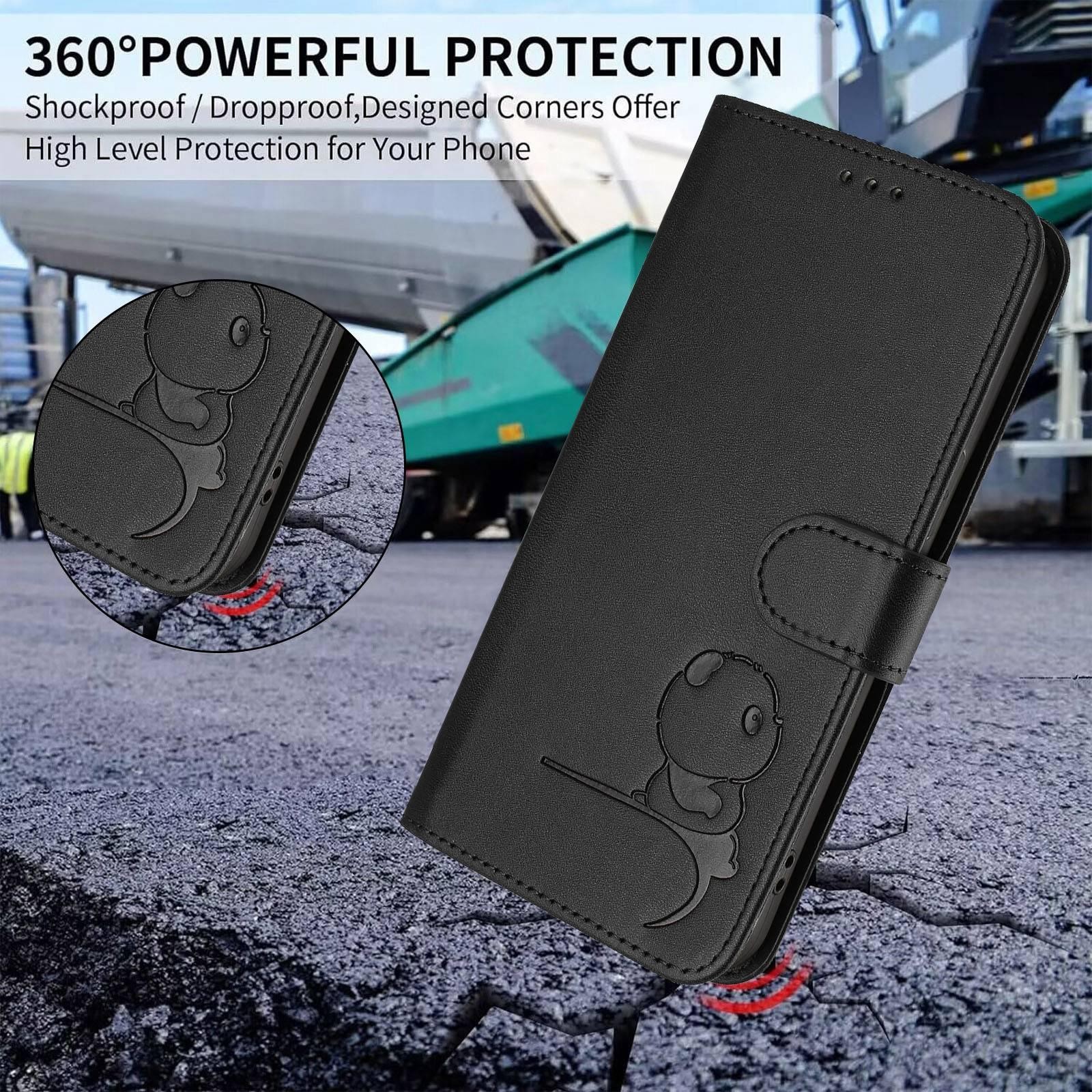 Xiaomi Redmi Note 15 Pro 5G Litter Panda Embossing RFID Leather with Lanyard Black-Θήκη Βιβλίο