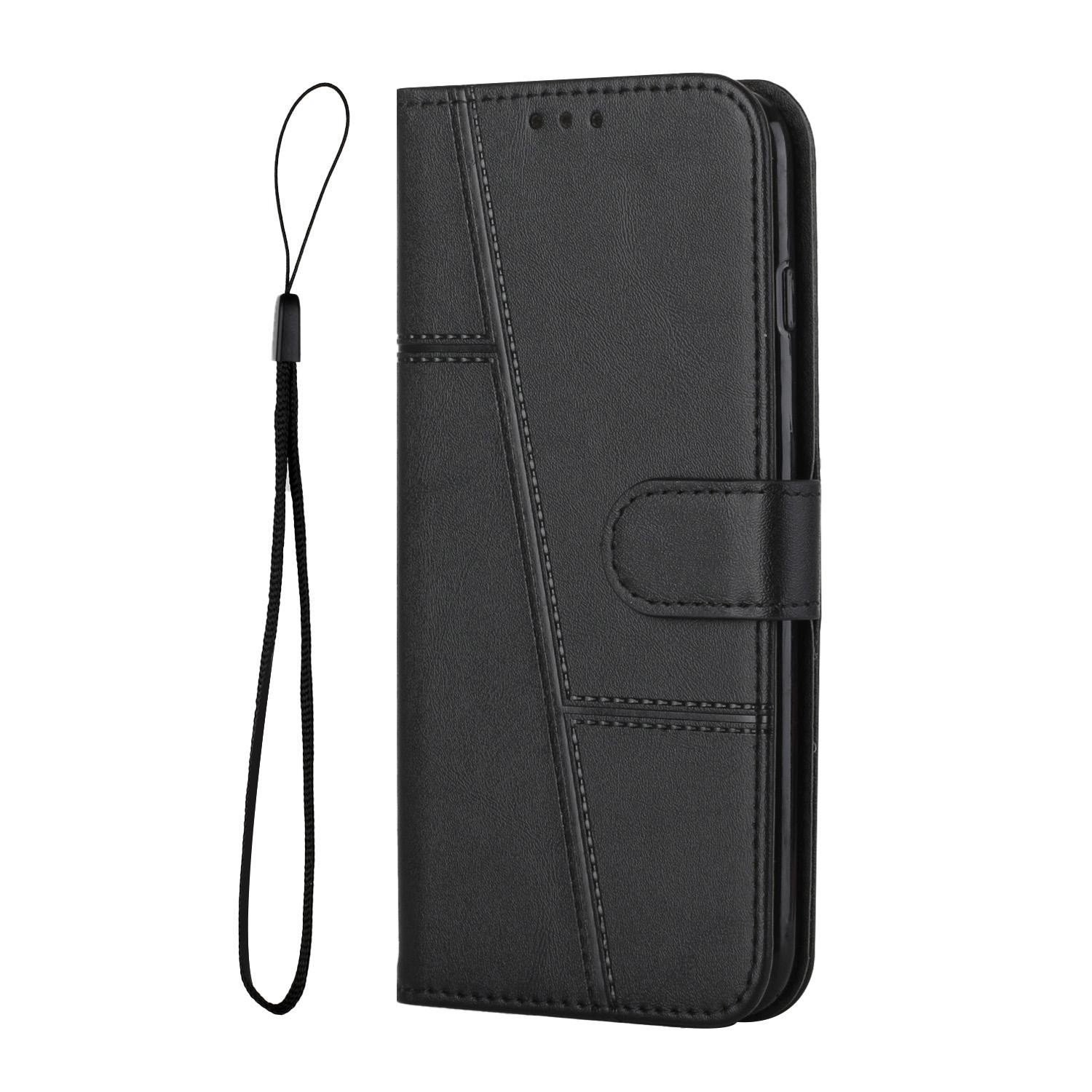 Xiaomi Redmi Note 15 Pro 5G Stitching Calf Texture Buckle Leather Black-Θήκη Βιβλίο