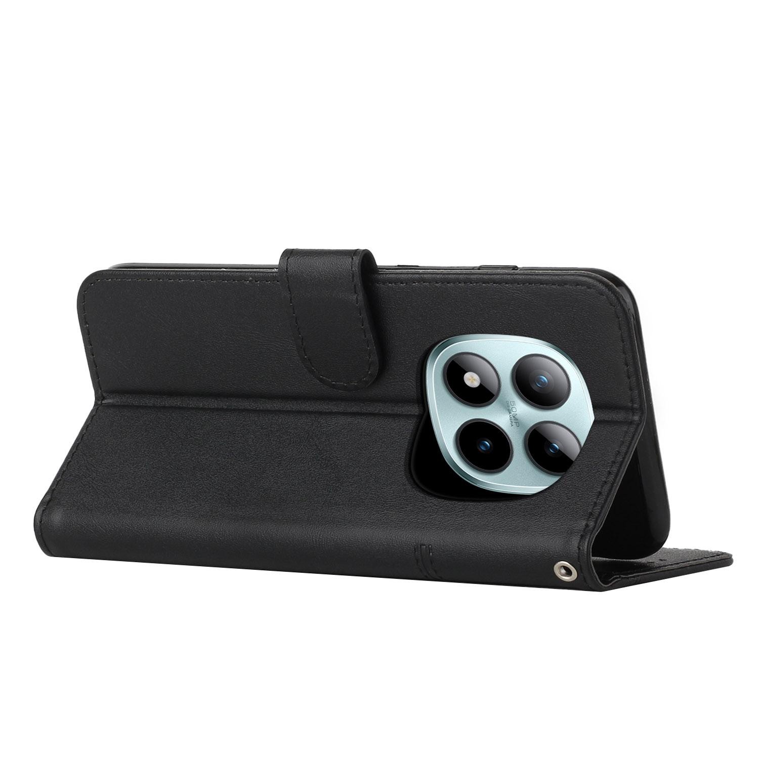Xiaomi Redmi Note 15 Pro 5G Stitching Calf Texture Buckle Leather Black-Θήκη Βιβλίο