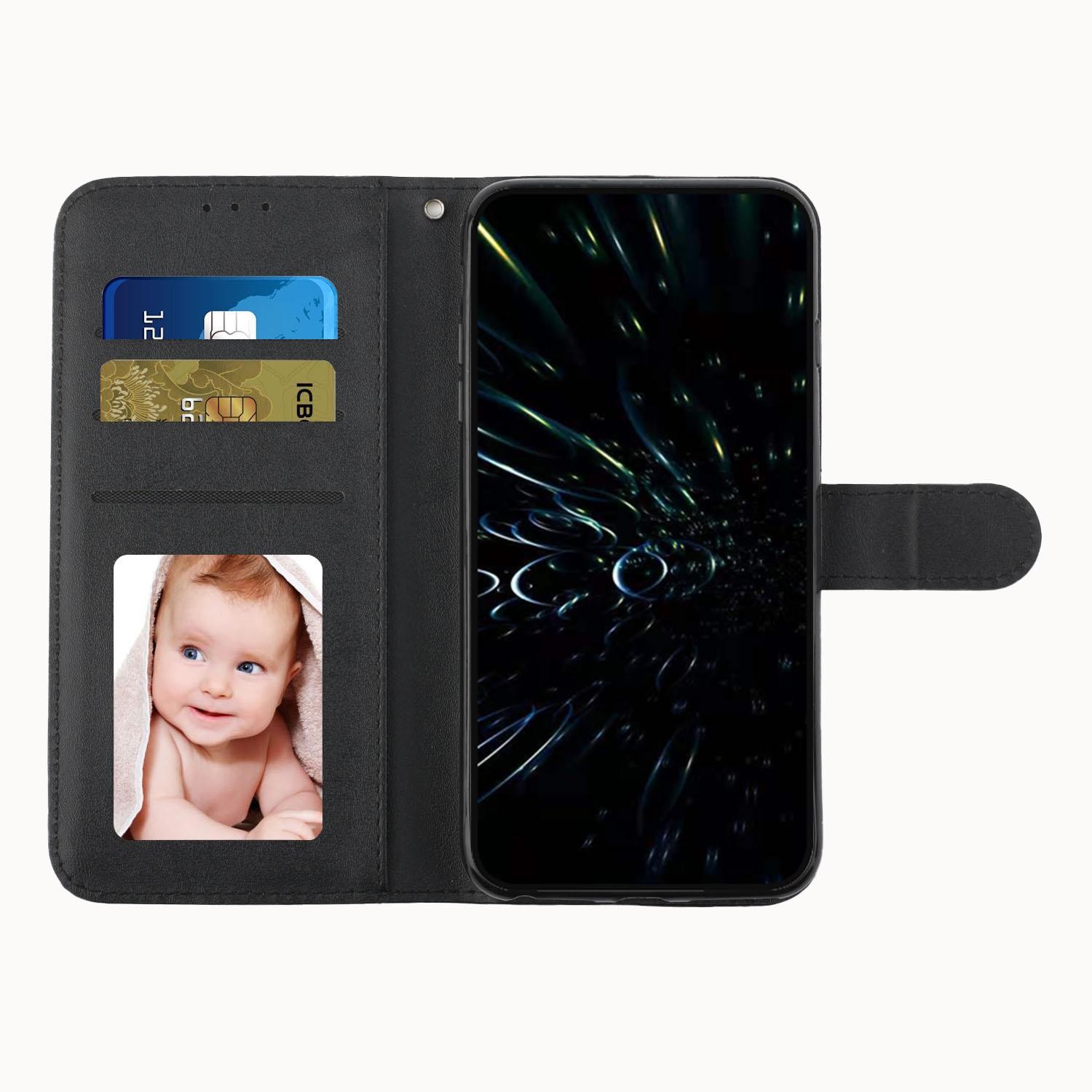 Xiaomi Redmi Note 15 Pro 5G Stitching Calf Texture Buckle Leather Black-Θήκη Βιβλίο
