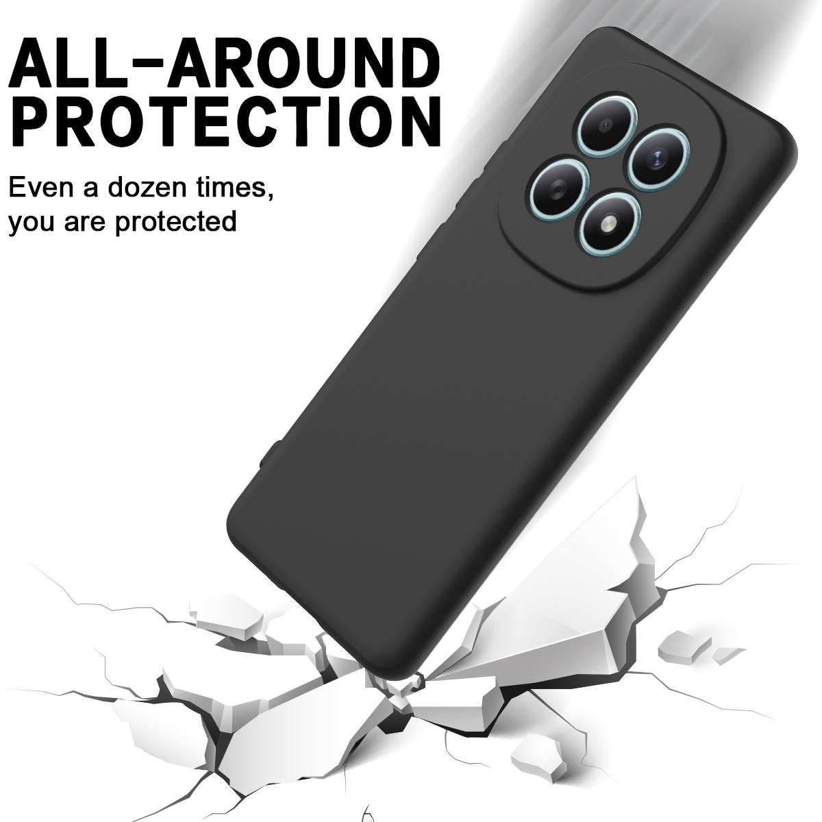Xiaomi Redmi Note 15 4G Solid Color Liquid Silicone Dropproof Full Coverage Black-Θήκη Σιλικόνης