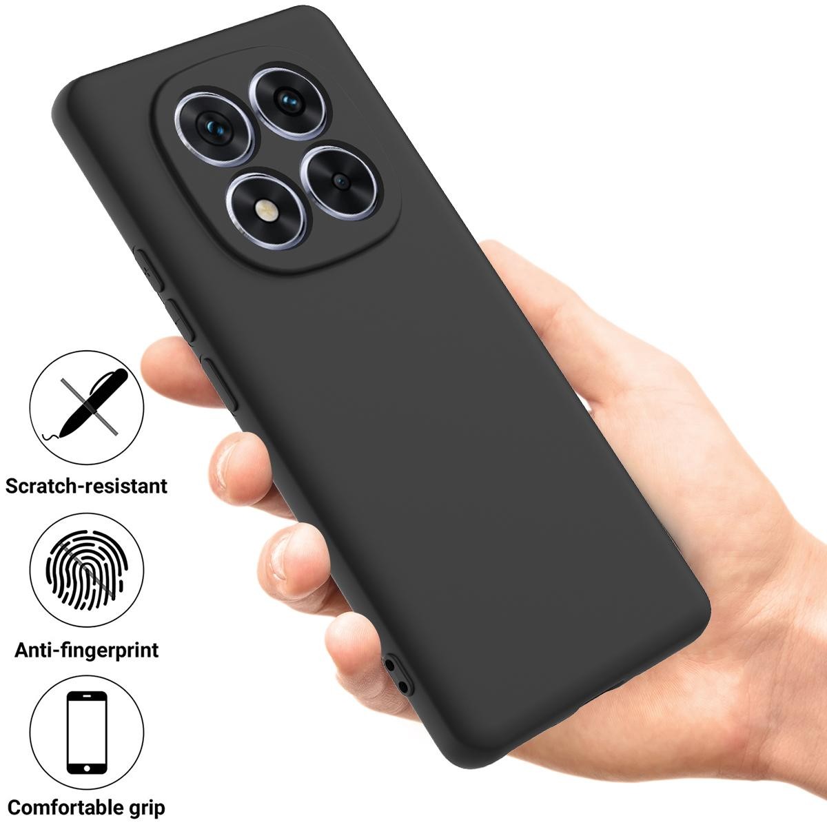 Xiaomi Redmi Note 15 Pro+ 5G / Poco M8 Pro 5G Solid Color Liquid Silicone Dropproof Full Coverage Black-Θήκη Σιλικόνης