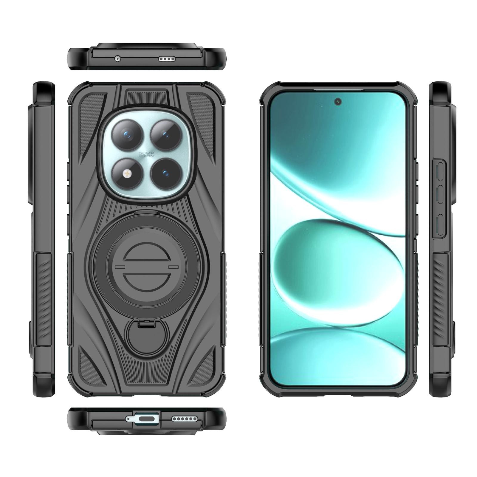 Xiaomi Redmi Note 15 Pro+ 5G Star Ring Metallic Pivot Bracket Magnetic Black-Θήκη Σκληρή