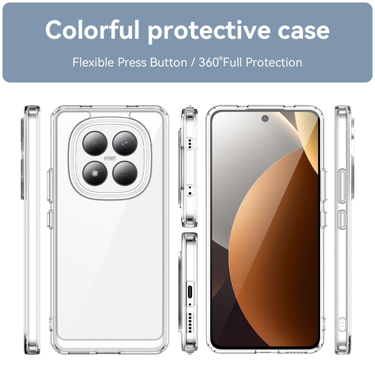 Xiaomi Redmi Note 15 Pro 4G Colorful Series Acrylic Hybrid TPU-Θήκη Σιλικόνης Διάφανη