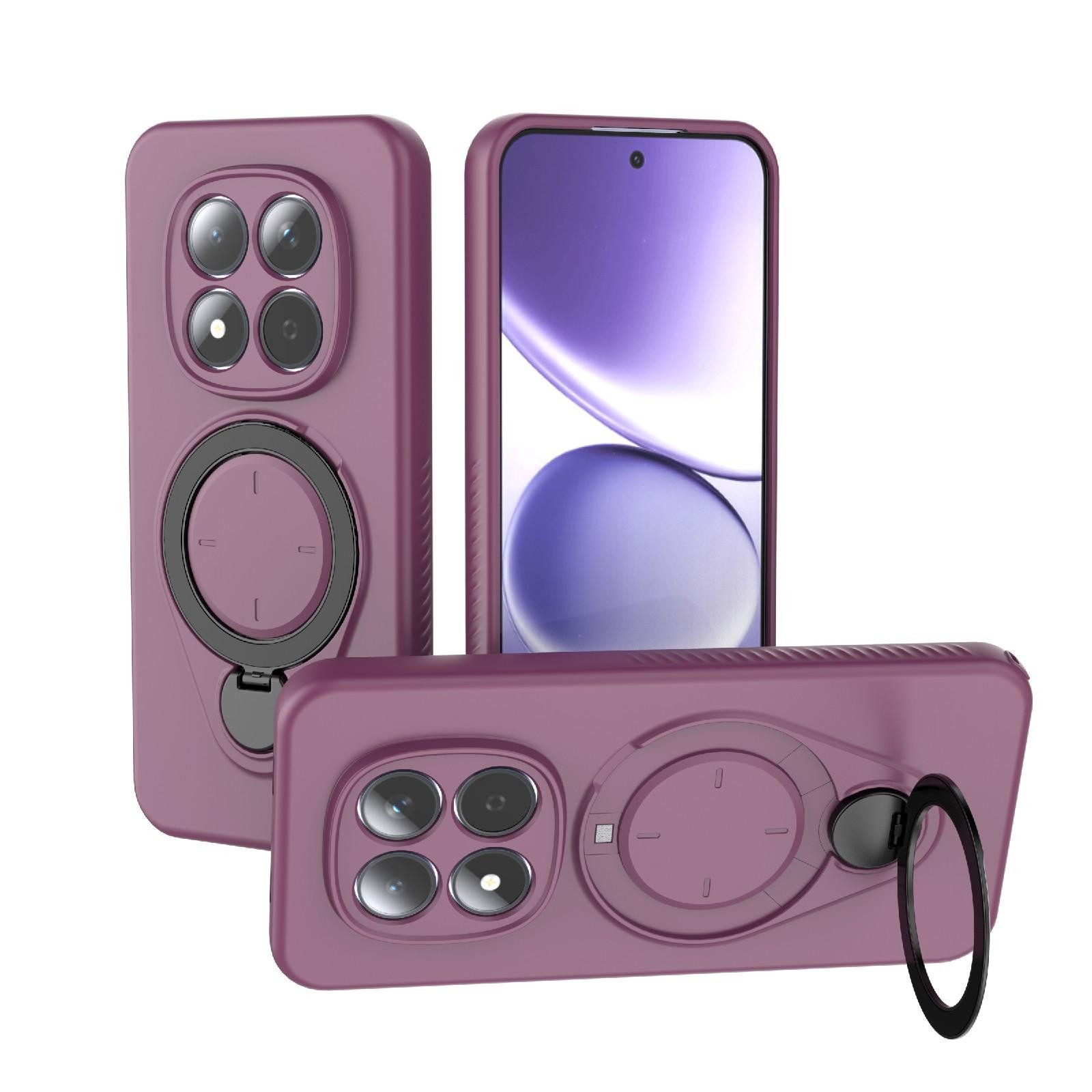 Xiaomi Redmi Note 15 Pro 5G Ring Shield MagSafe TPU with 360 Degree Rotating Holder Wine Red-Θήκη Σιλικόνης