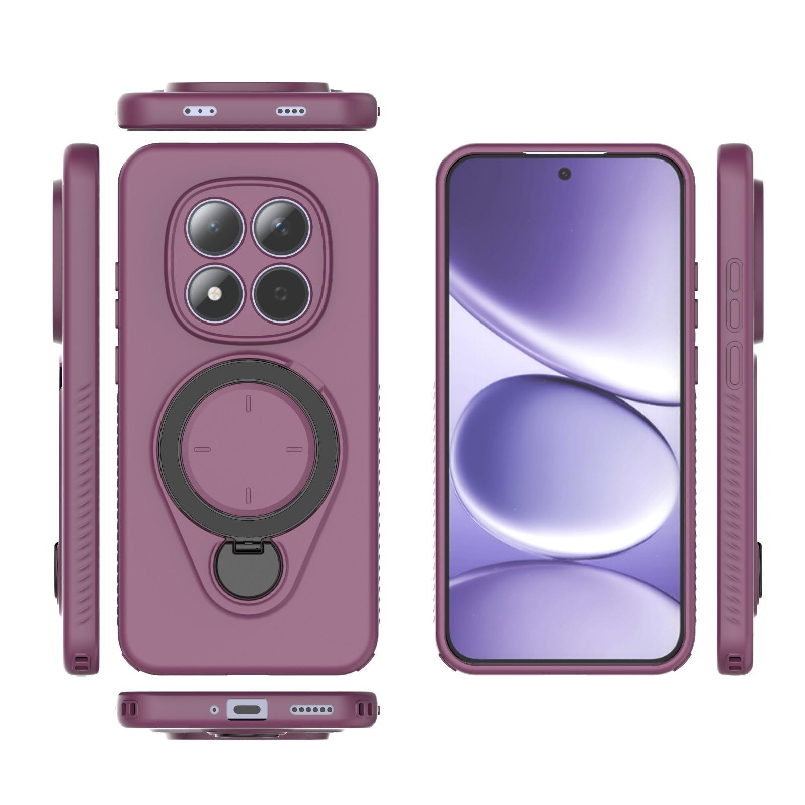 Xiaomi Redmi Note 15 Pro 5G Ring Shield MagSafe TPU with 360 Degree Rotating Holder Wine Red-Θήκη Σιλικόνης