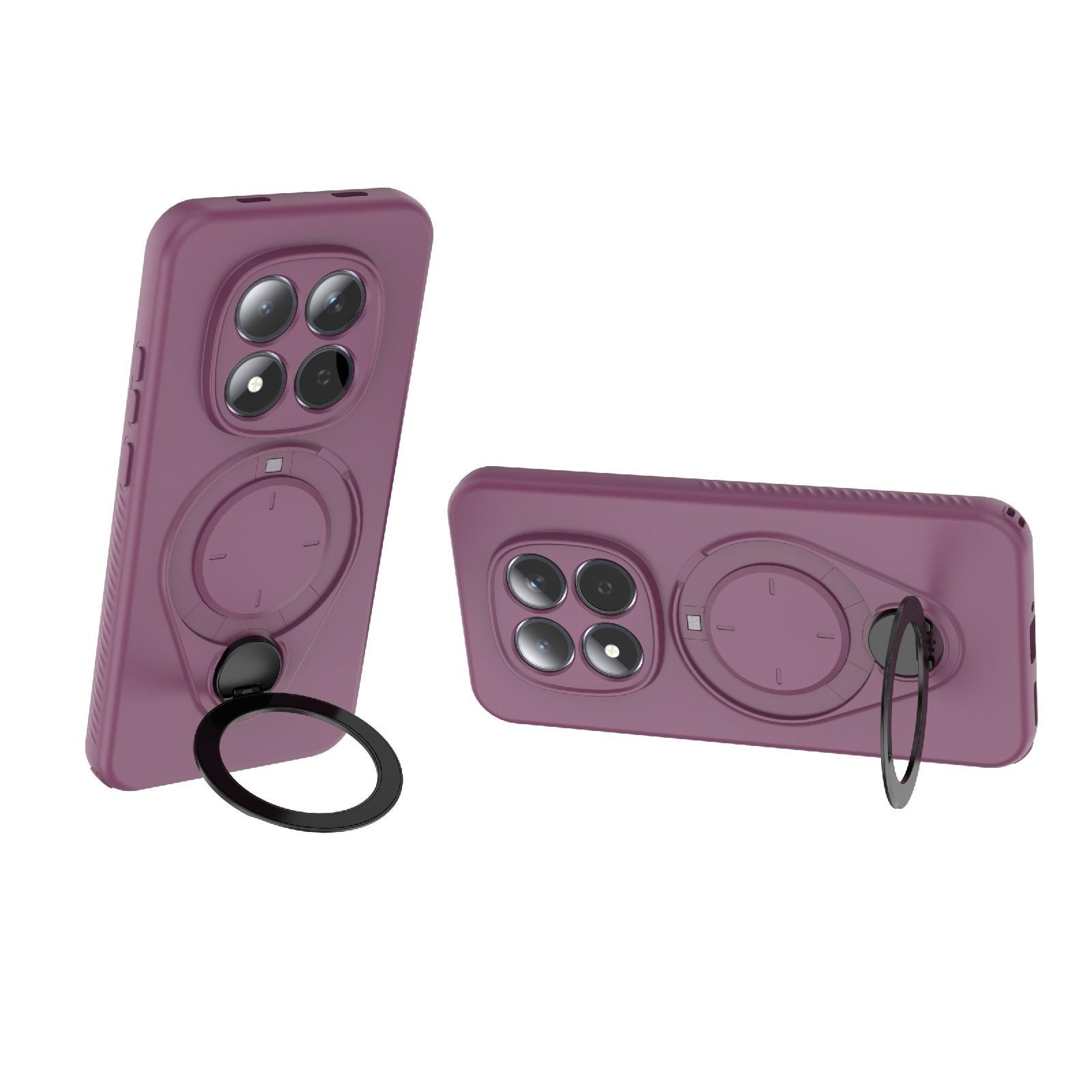 Xiaomi Redmi Note 15 Pro 5G Ring Shield MagSafe TPU with 360 Degree Rotating Holder Wine Red-Θήκη Σιλικόνης