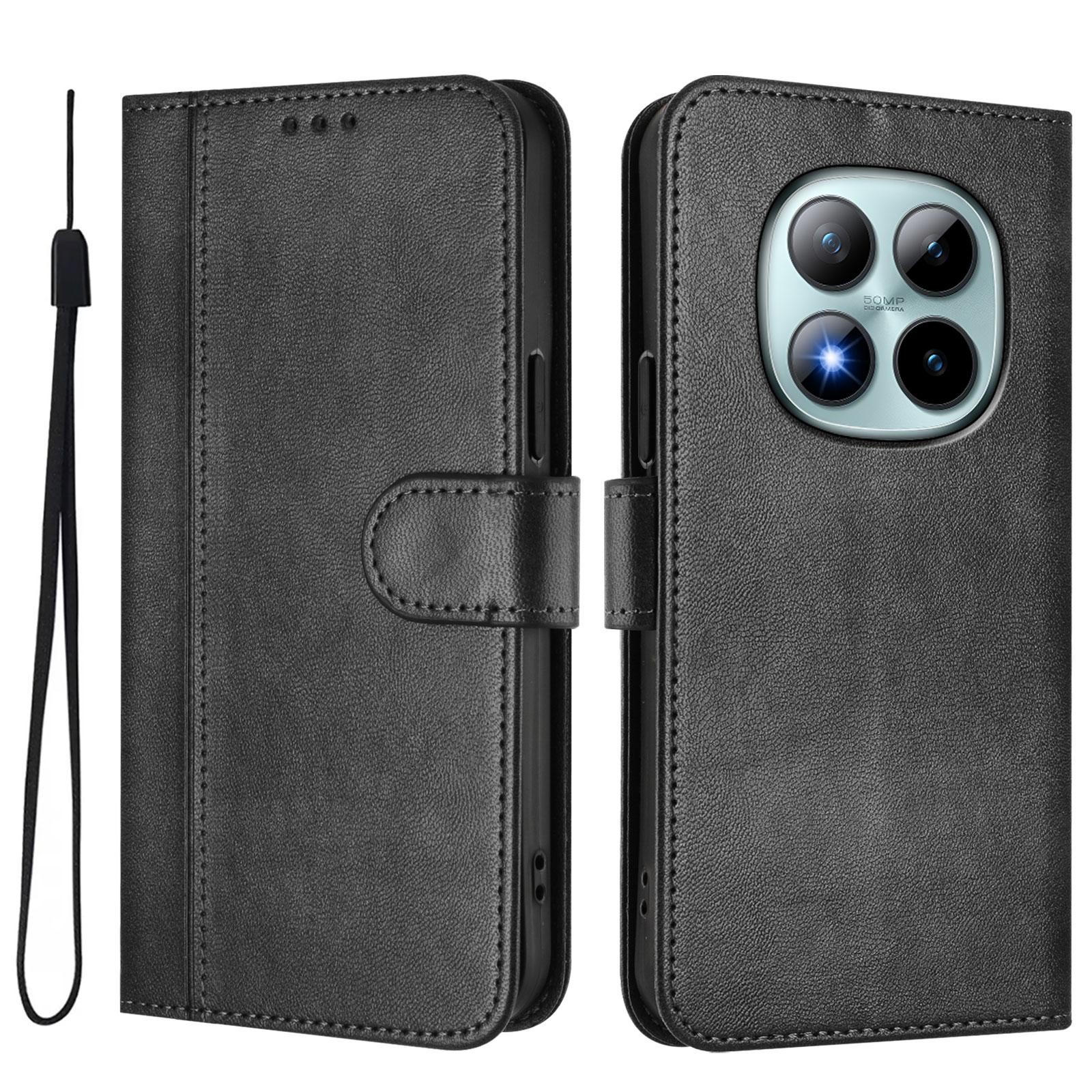 Xiaomi Redmi Note 15 Pro+ 5G/Poco M8 Pro 5G Line Splicing Buckle Retro Black-Θήκη Βιβλίο