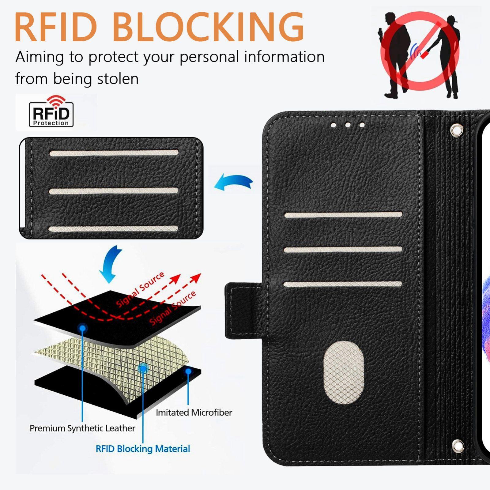 Xiaomi Redmi Note 15 Pro 5G Embossed Rose RFID Anti-theft Leather Black-Θήκη Βιβλίο