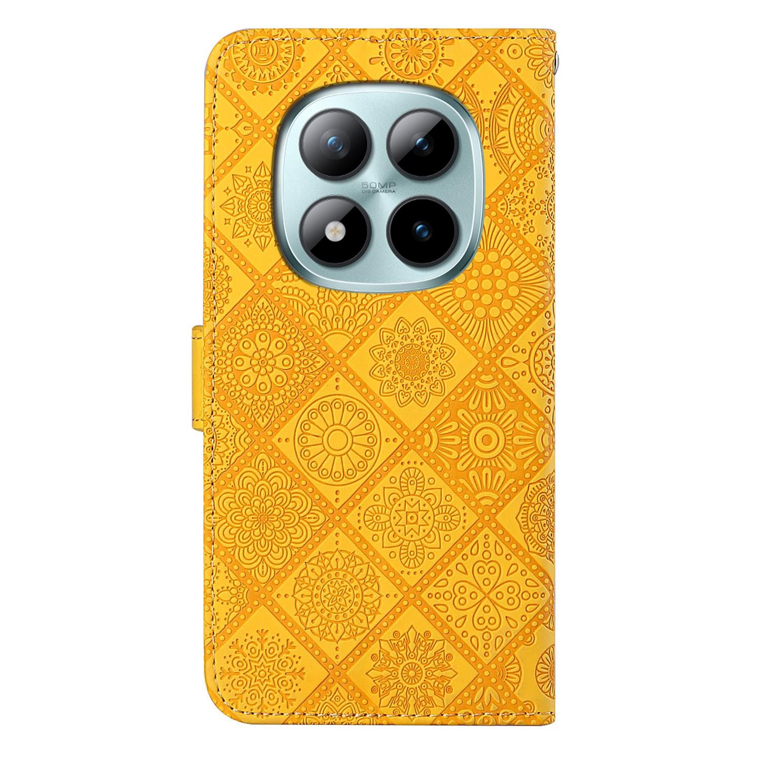 Xiaomi Redmi Note 15 Pro 5G Ethnic Style Embossed Pattern Leather Yellow-Θήκη Βιβλίο