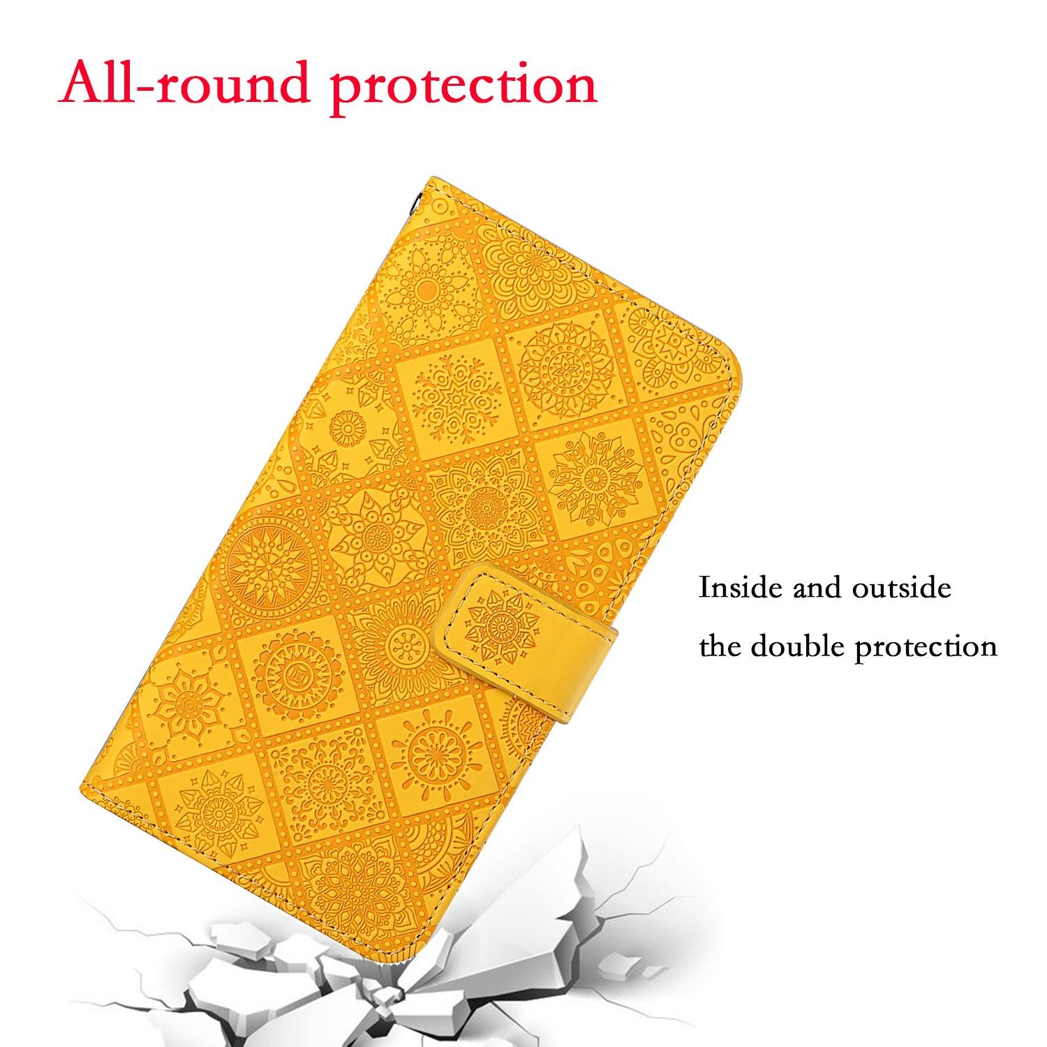 Xiaomi Redmi Note 15 Pro 5G Ethnic Style Embossed Pattern Leather Yellow-Θήκη Βιβλίο