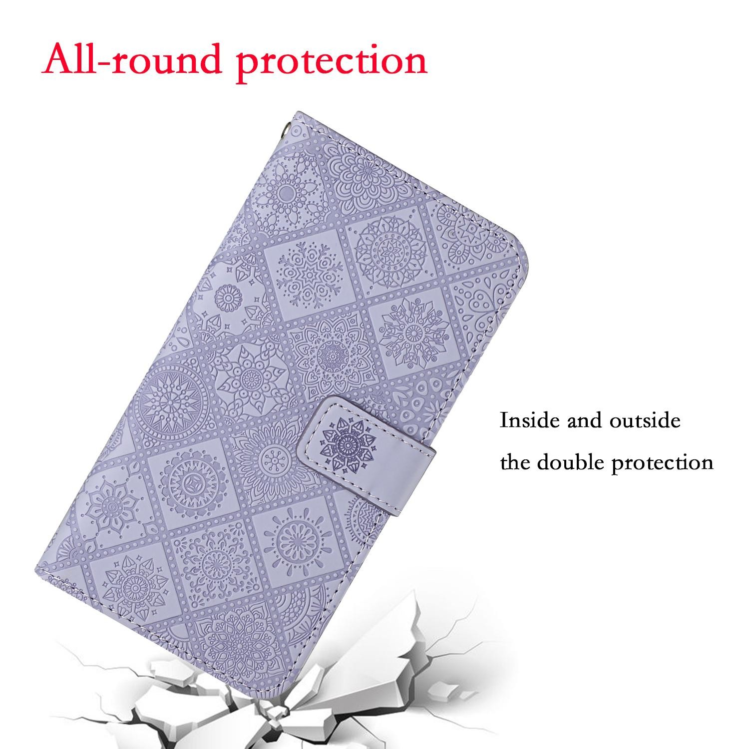 Xiaomi Redmi Note 15 Pro 5G Ethnic Style Embossed Pattern Leather Purple-Θήκη Βιβλίο