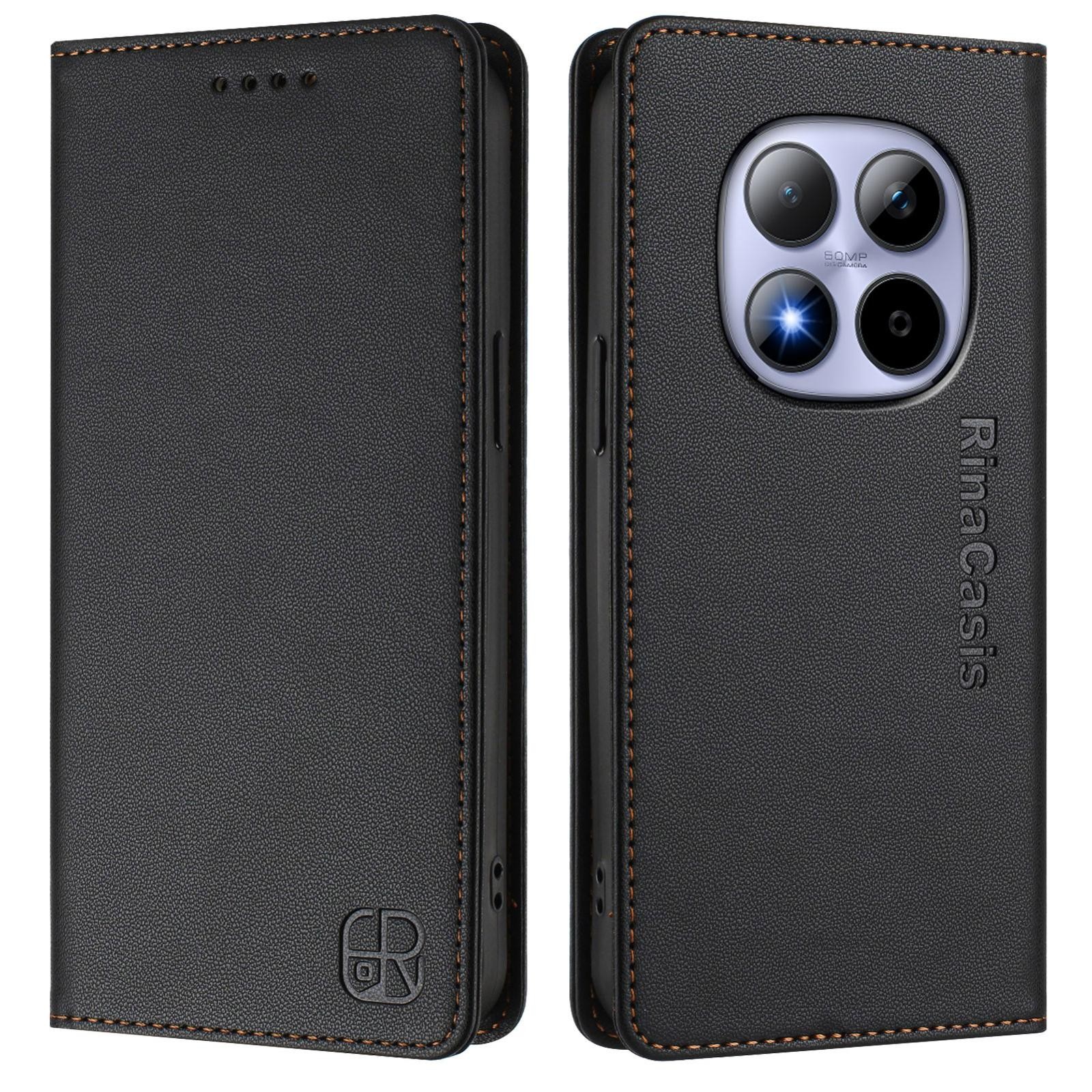 Xiaomi Redmi Note 15 Pro 5G Dual-Folded Magnetic Suction RFID Leather Black-Θήκη Βιβλίο