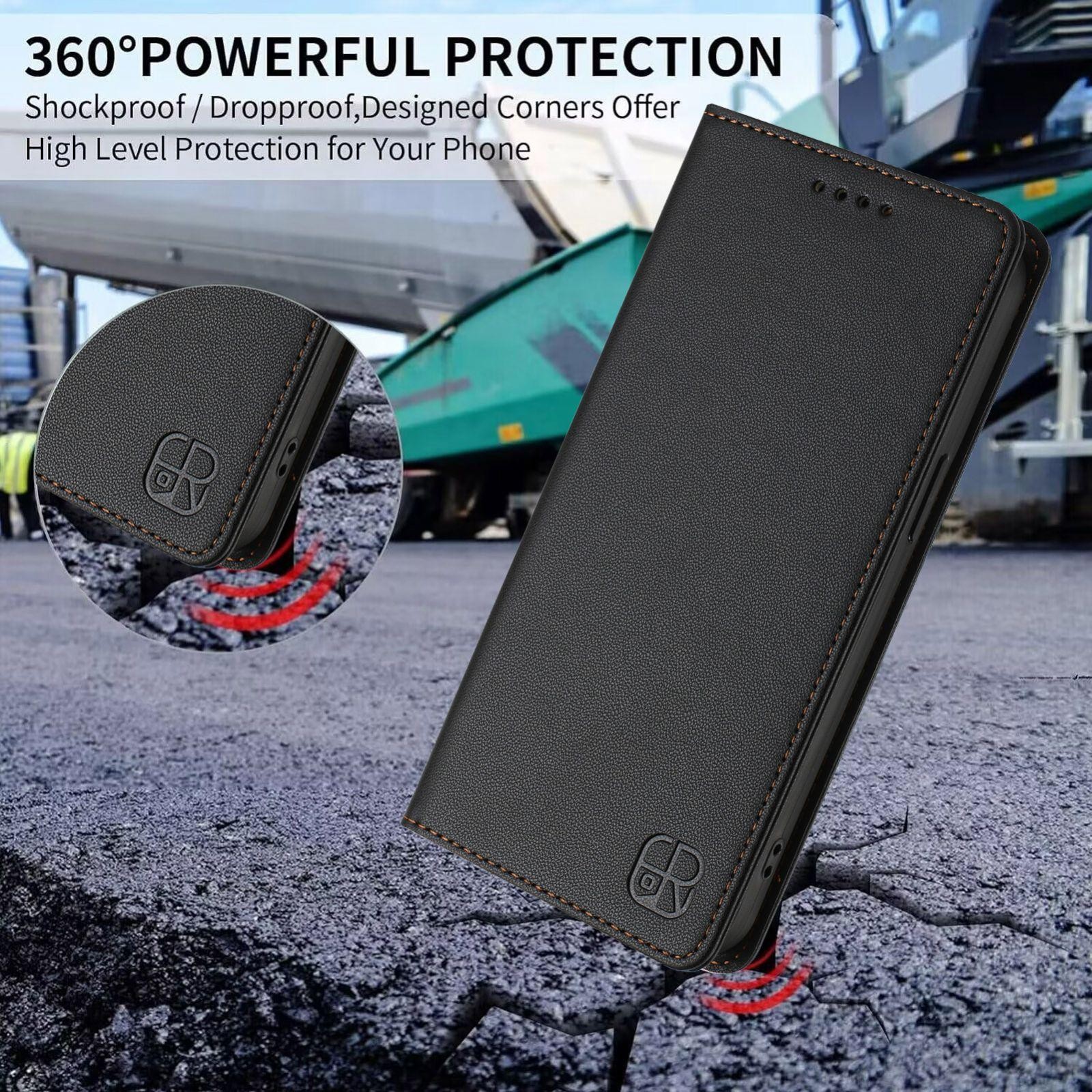 Xiaomi Redmi Note 15 Pro 5G Dual-Folded Magnetic Suction RFID Leather Black-Θήκη Βιβλίο