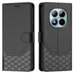 Xiaomi Redmi Note 15 Pro+ 5G/Poco M8 Pro 5G Honeycomb Embossing RFID Leather Black-Θήκη Βιβλίο