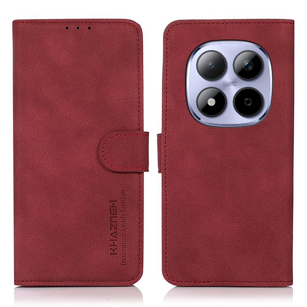 Khazneh Xiaomi Redmi Note 15 Pro 4G Matte Texture Leather Red-Θήκη Βιβλίο