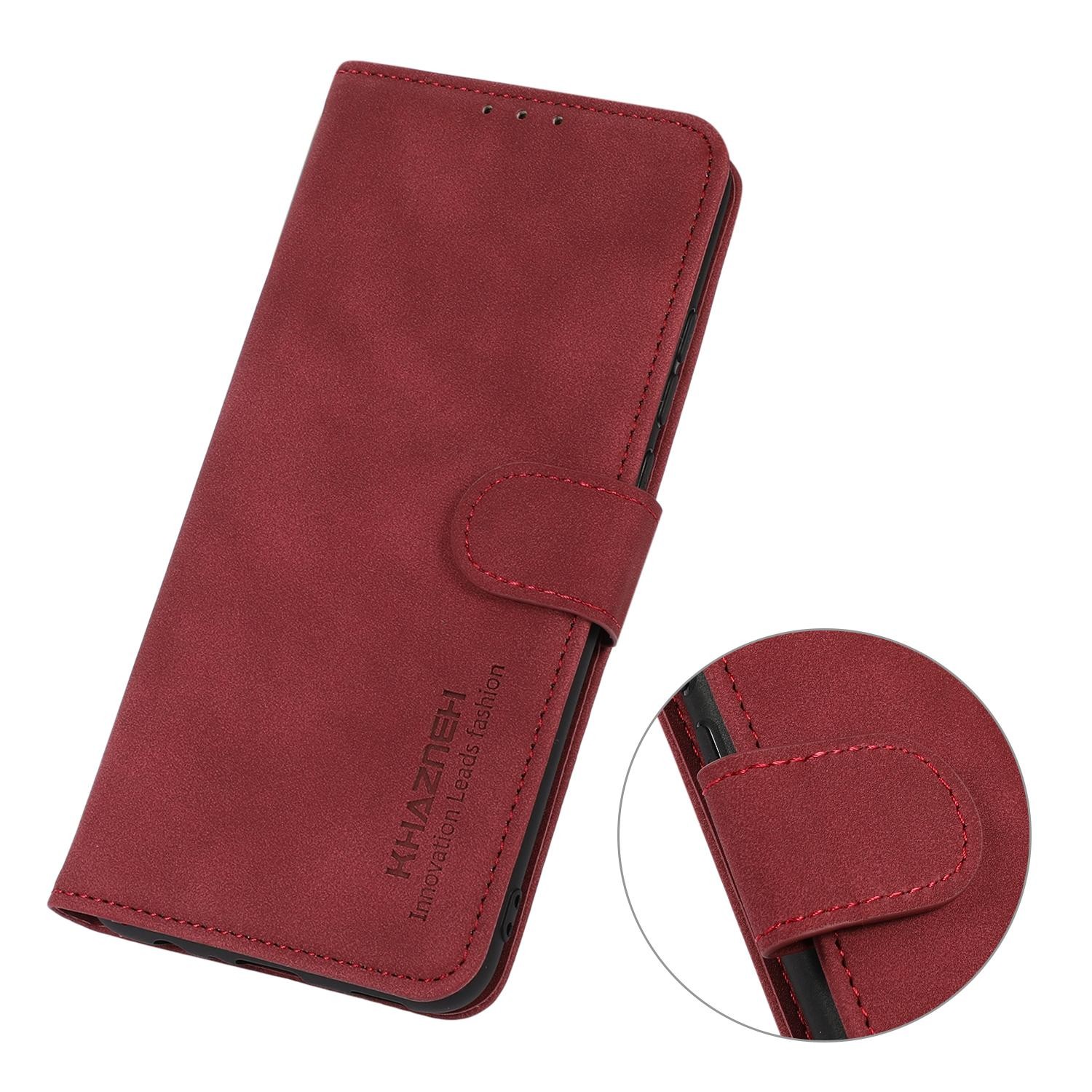 Khazneh Xiaomi Redmi Note 15 Pro 4G Matte Texture Leather Red-Θήκη Βιβλίο