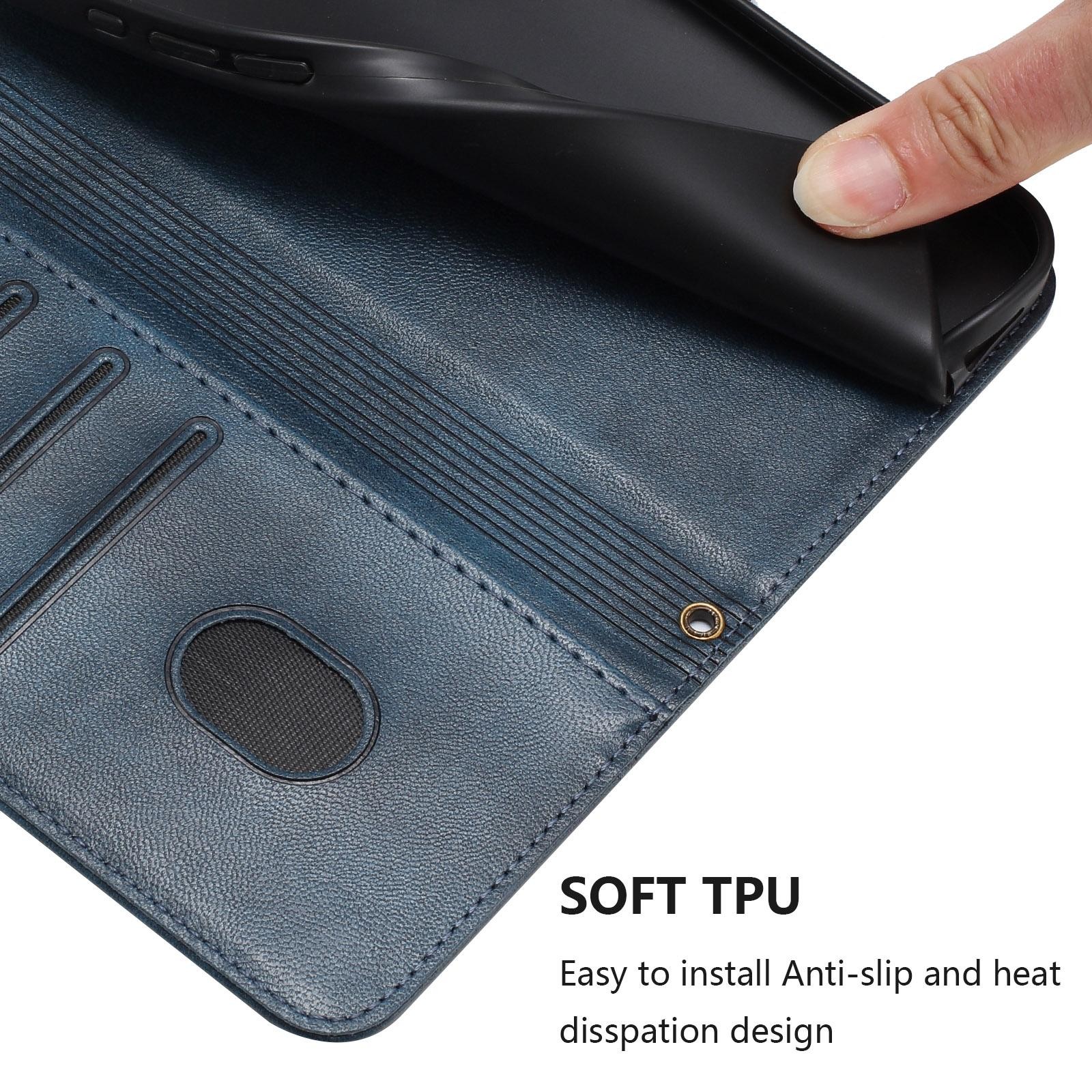 Xiaomi Redmi Note 15 Pro+ 5G/Poco M8 Pro 5G Line Splicing Buckle Retro Leather Dark Blue-Θήκη Βιβλίο