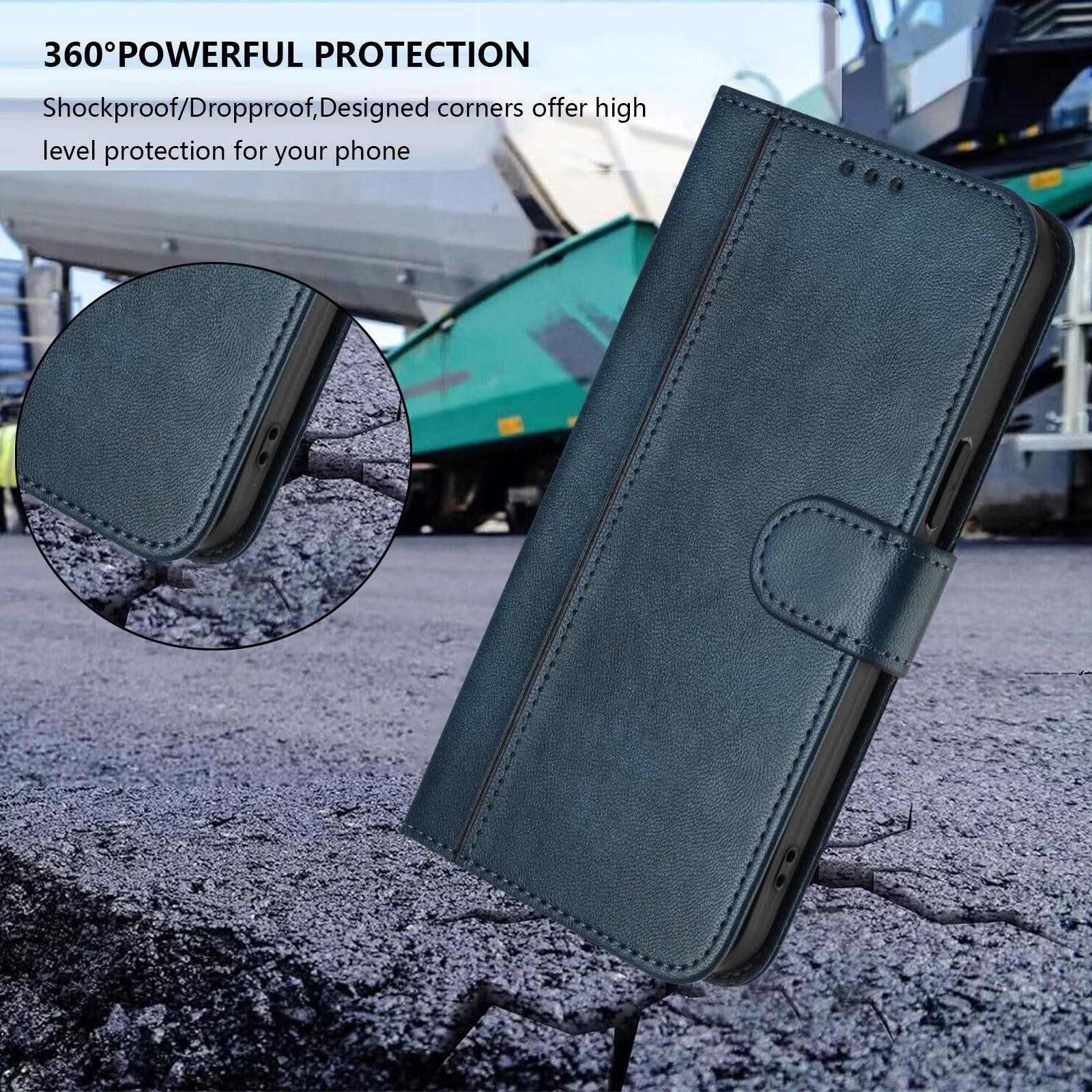 Xiaomi Redmi Note 15 Pro+ 5G/Poco M8 Pro 5G Line Splicing Buckle Retro Leather Dark Blue-Θήκη Βιβλίο
