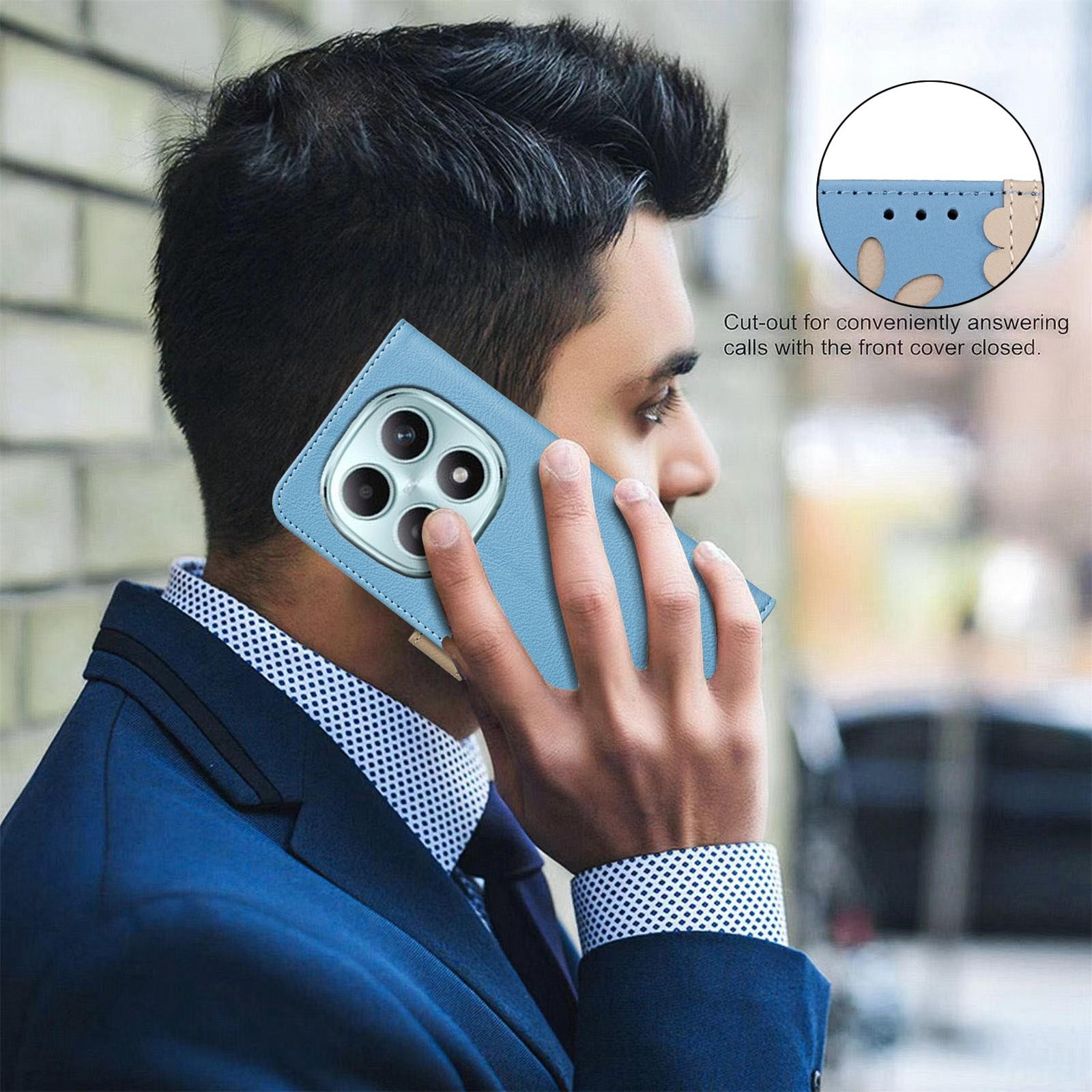 Binfen Xiaomi Redmi Note 15 5G Color Matching RFID Anti-theft Leather Blue-Θήκη Βιβλίο