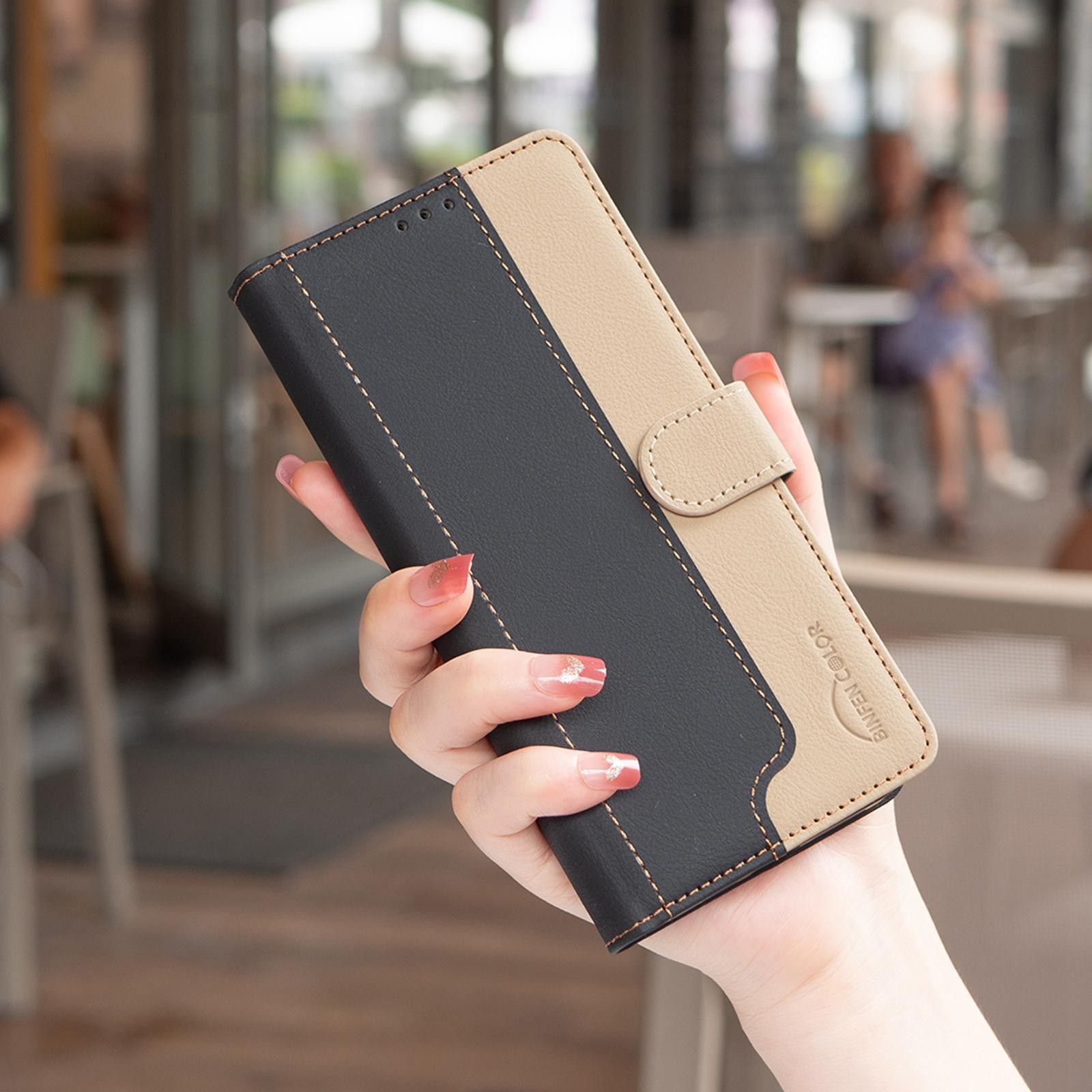 Binfen Xiaomi Redmi Note 15 5G Color Matching RFID Anti-theft Leather Black-Θήκη Βιβλίο