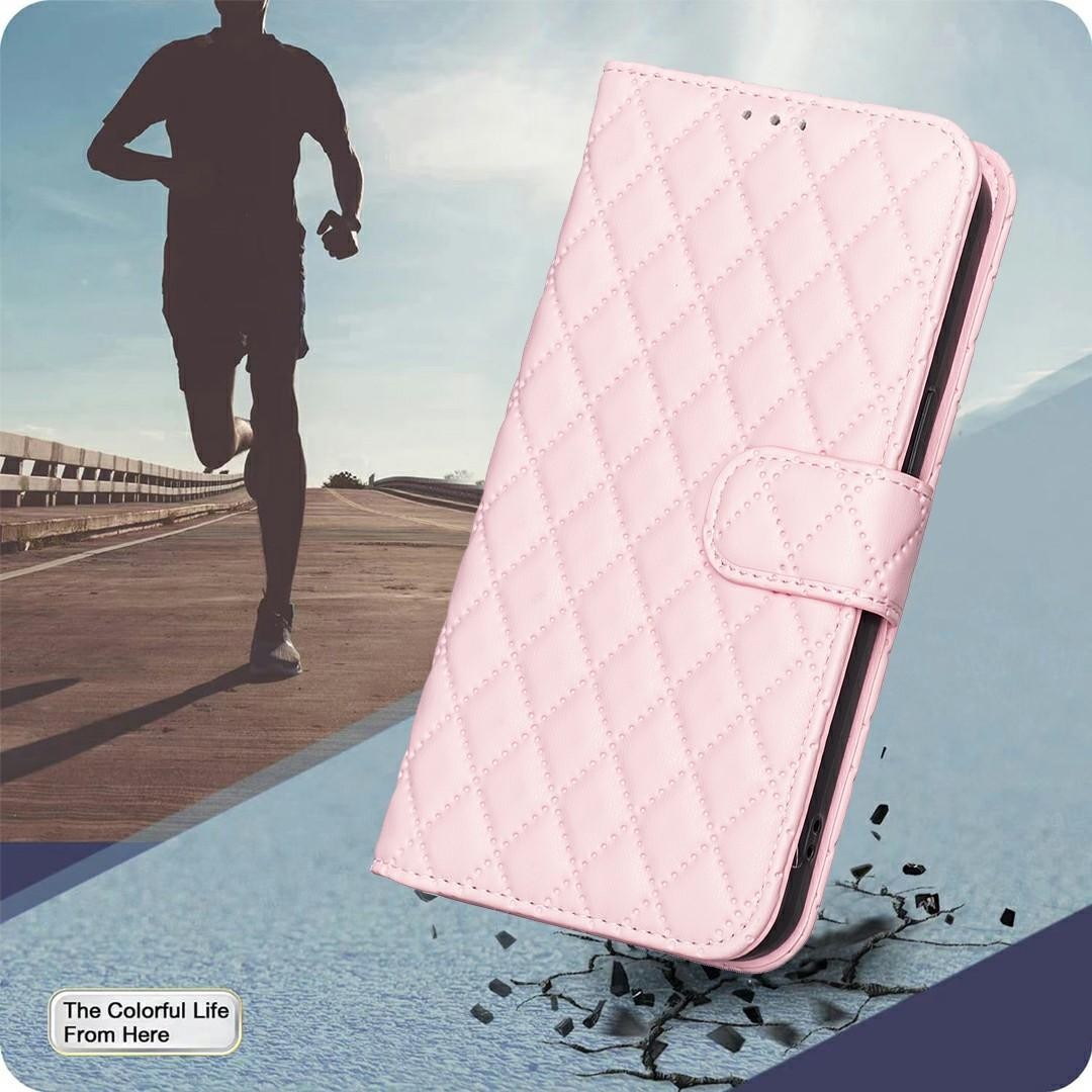 Binfen Xiaomi Redmi Note 15 Pro 4G Diamond Lattice Wallet Flip Leather Pink-Θήκη Βιβλίο