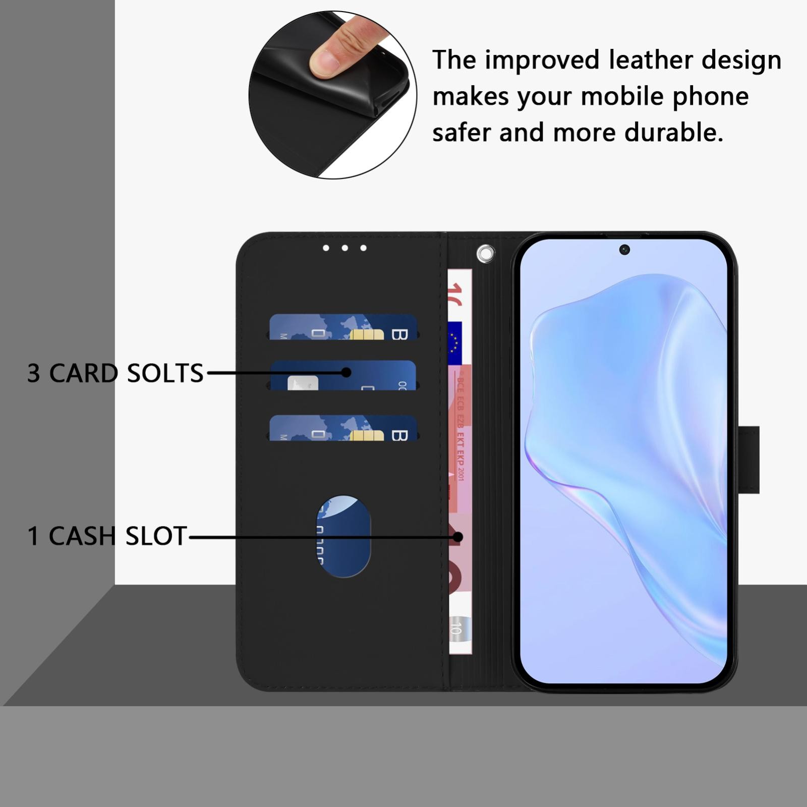 Xiaomi Redmi Note 15 Pro 5G Skin Feel Solid Color Leather with Lanyard Black-Θήκη Βιβλίο