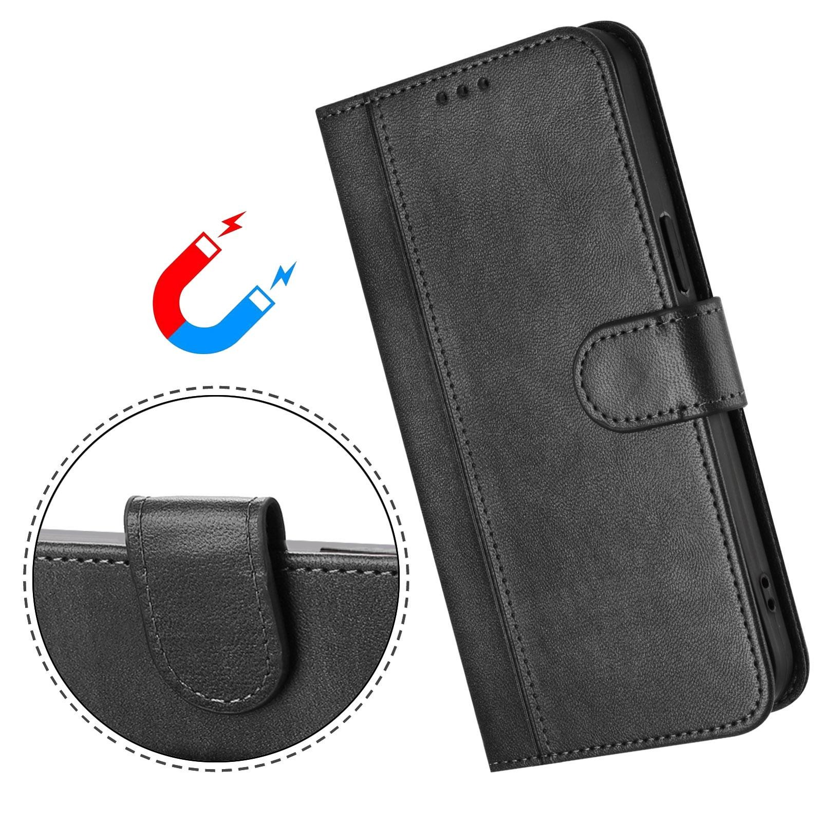 Xiaomi Redmi Note 15 5G / 4G / Poco M8 5G Line Splicing Buckle Retro Leather Black-Θήκη Βιβλίο